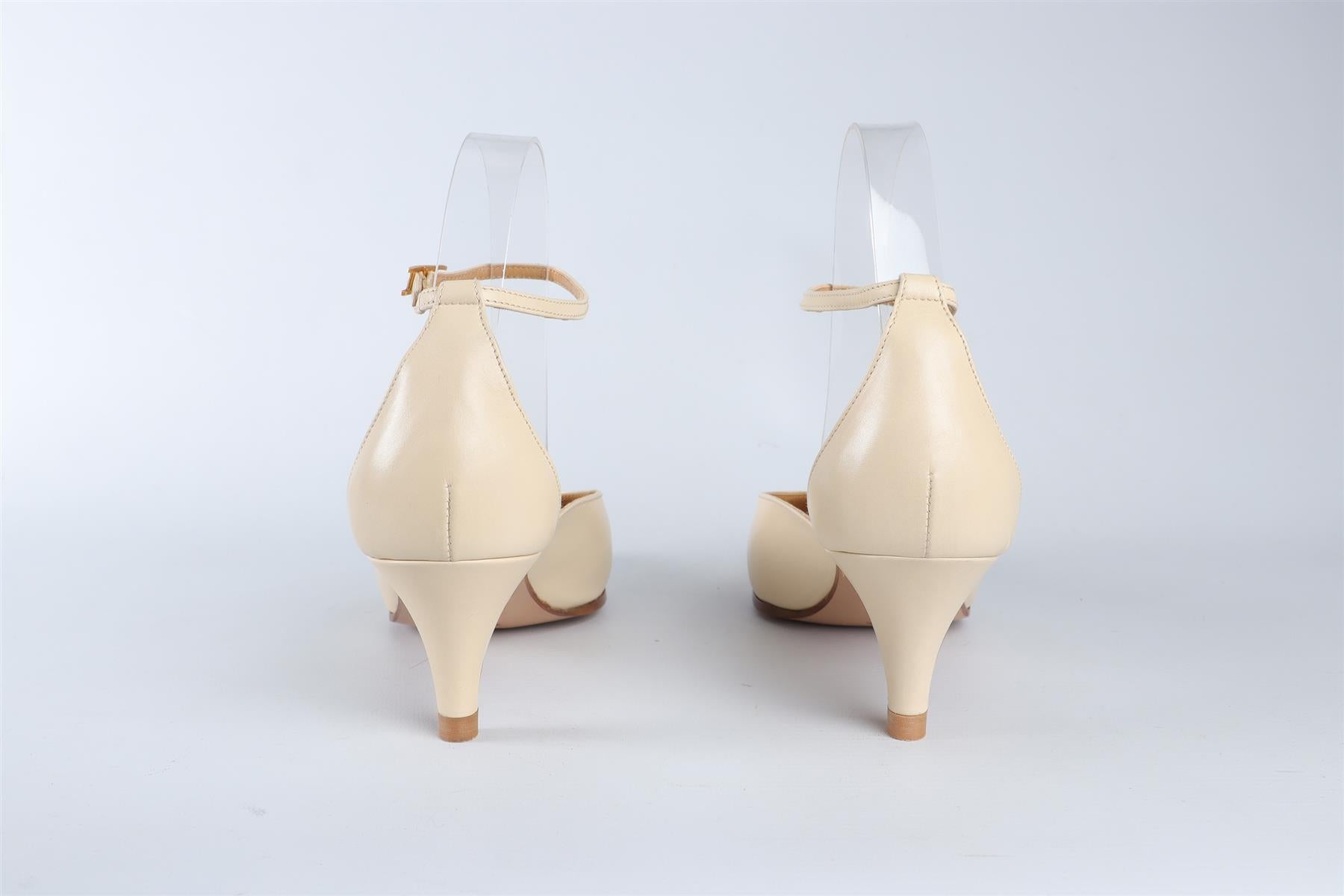HERMÈS CREAM LEATHER PUMPS EU 38 UK 5 US 8