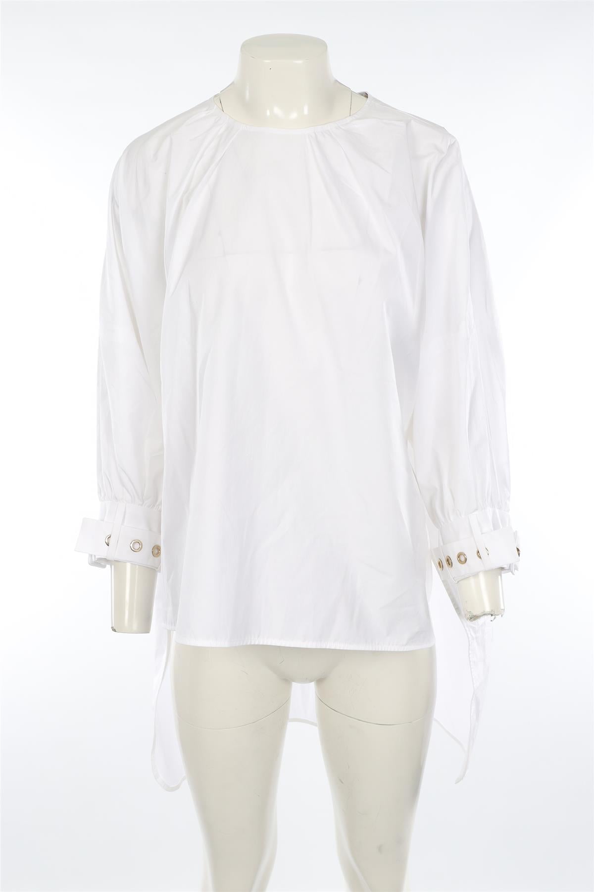 S MAX MARA WHITE COTTON TOP UK 8