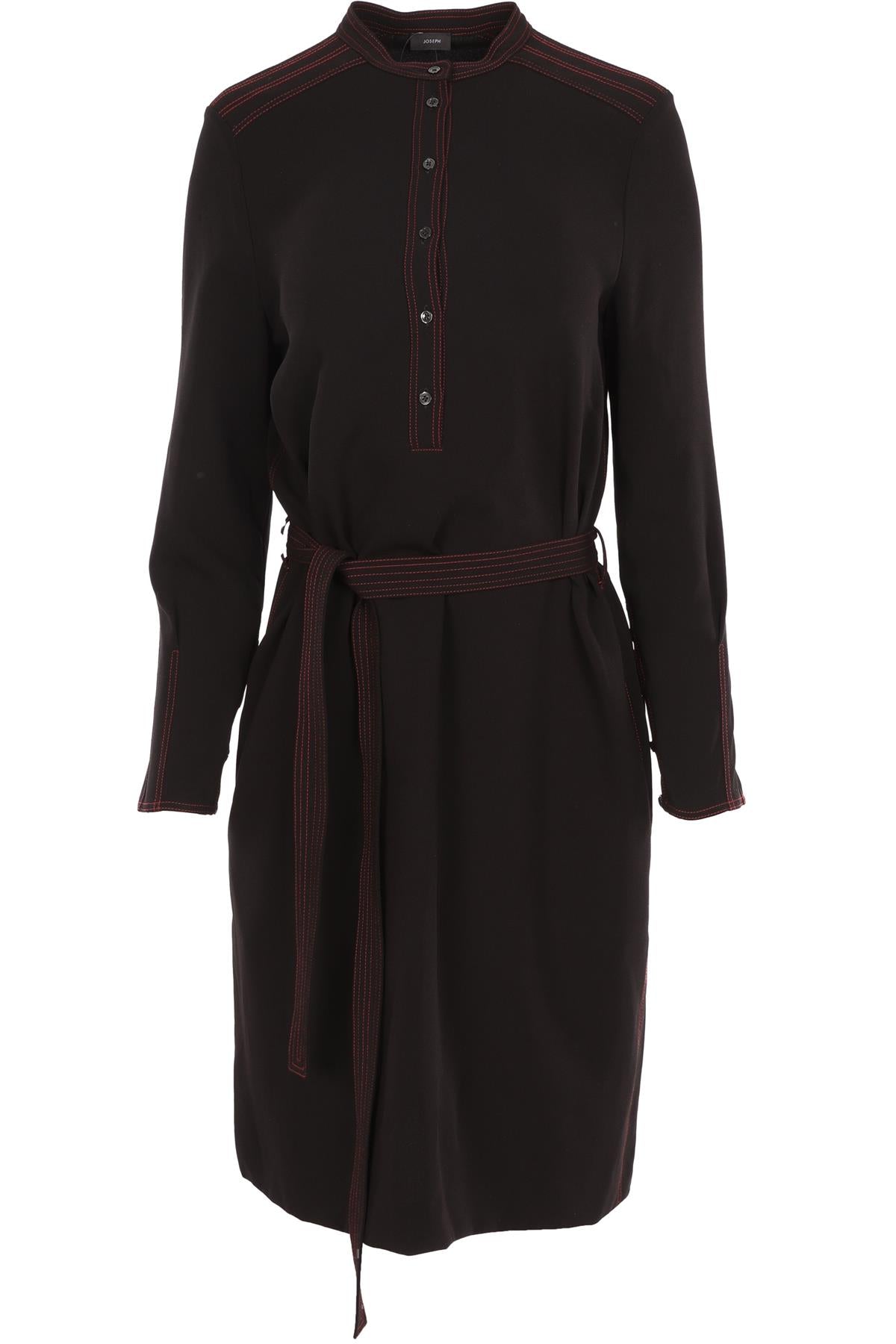 JOSEPH BLACK CREPE MIDI DRESS FR 36 UK 8