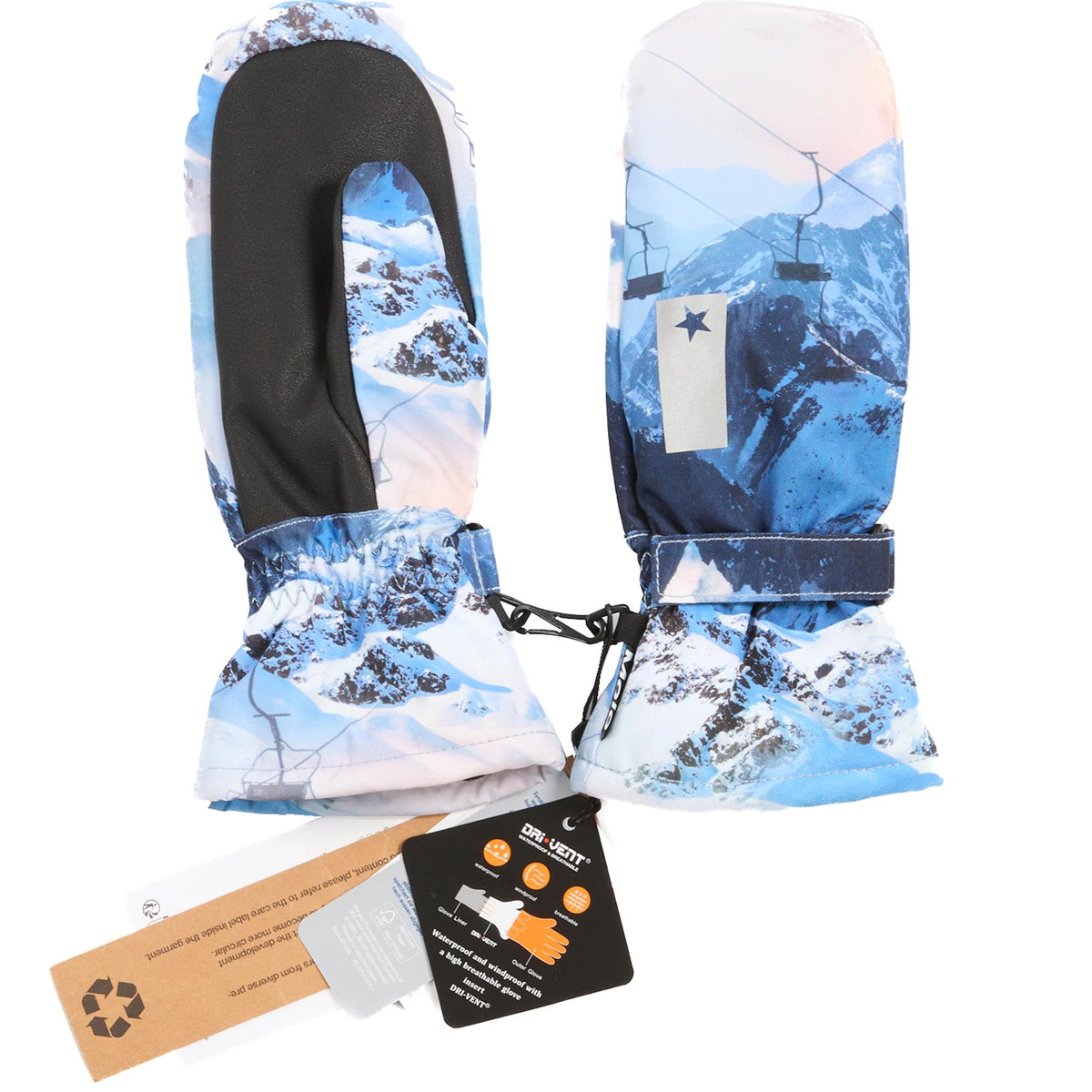 MOLO BLUE KIDS GIRLS SKI MITTENS 9-12 YEARS