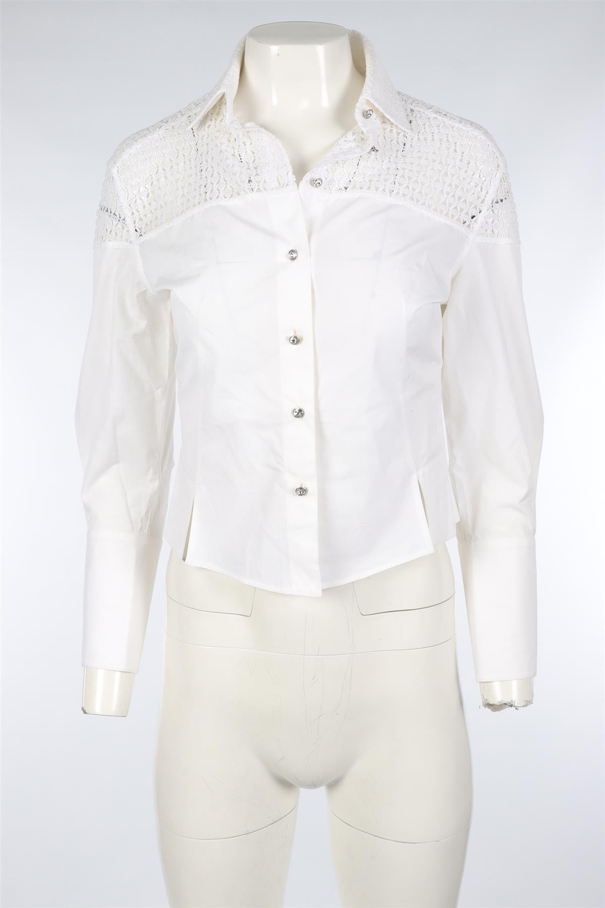 AZZEDINE ALAÏA WHITE COTTON SHIRT FR 36 UK 8