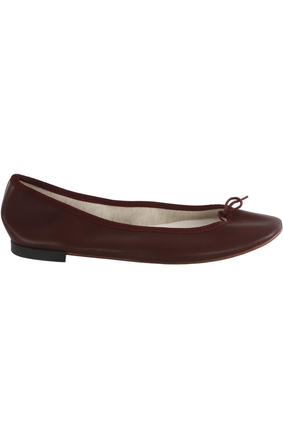 REPETTO BURGUNDY LEATHER BALLET FLATS EU 39 UK 6 US 9