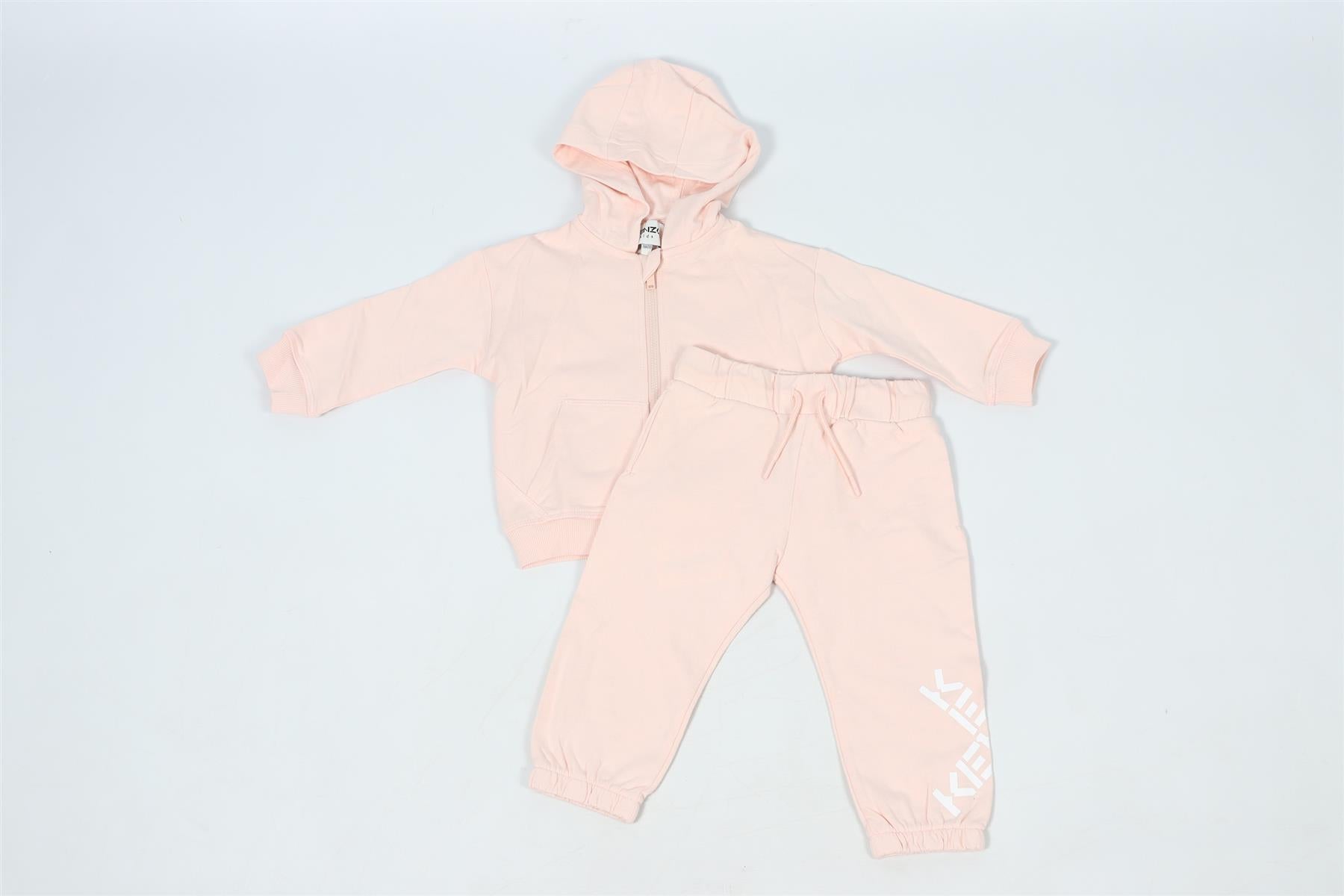 KENZO PINK BABY GIRLS COTTON HOODIE AND PANTS SET 18 MONTHS