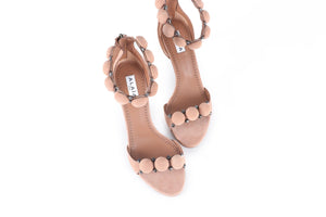 ALAÏA NUDE BOMBE SUEDE SANDALS EU 38.5 UK 5.5 US 8.5