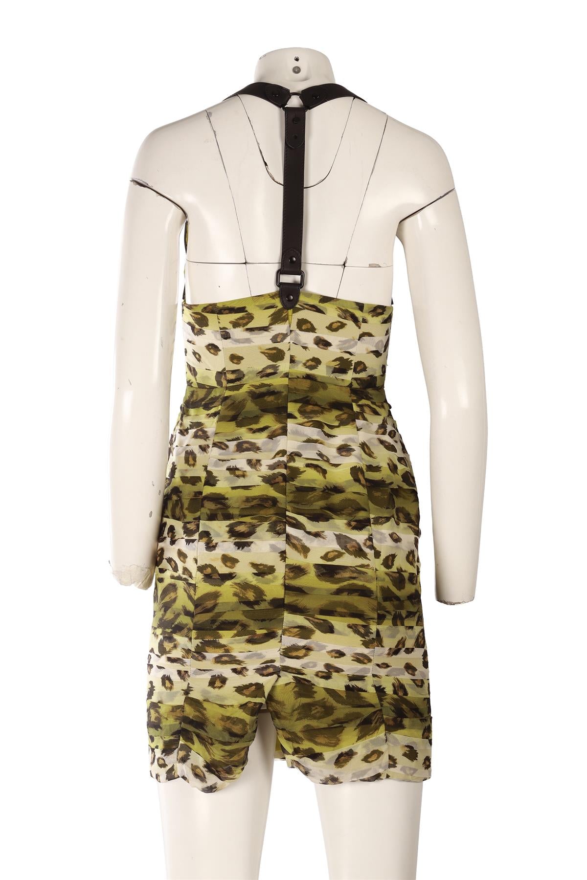 BURBERRY PRORSUM GREEN SILK MINI DRESS IT 38 UK 6