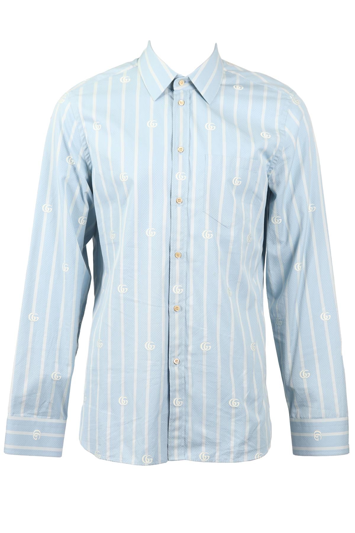 GUCCI MEN'S GG COTTON SHIRT EU COLLAR 41 UK/US CHEST 40