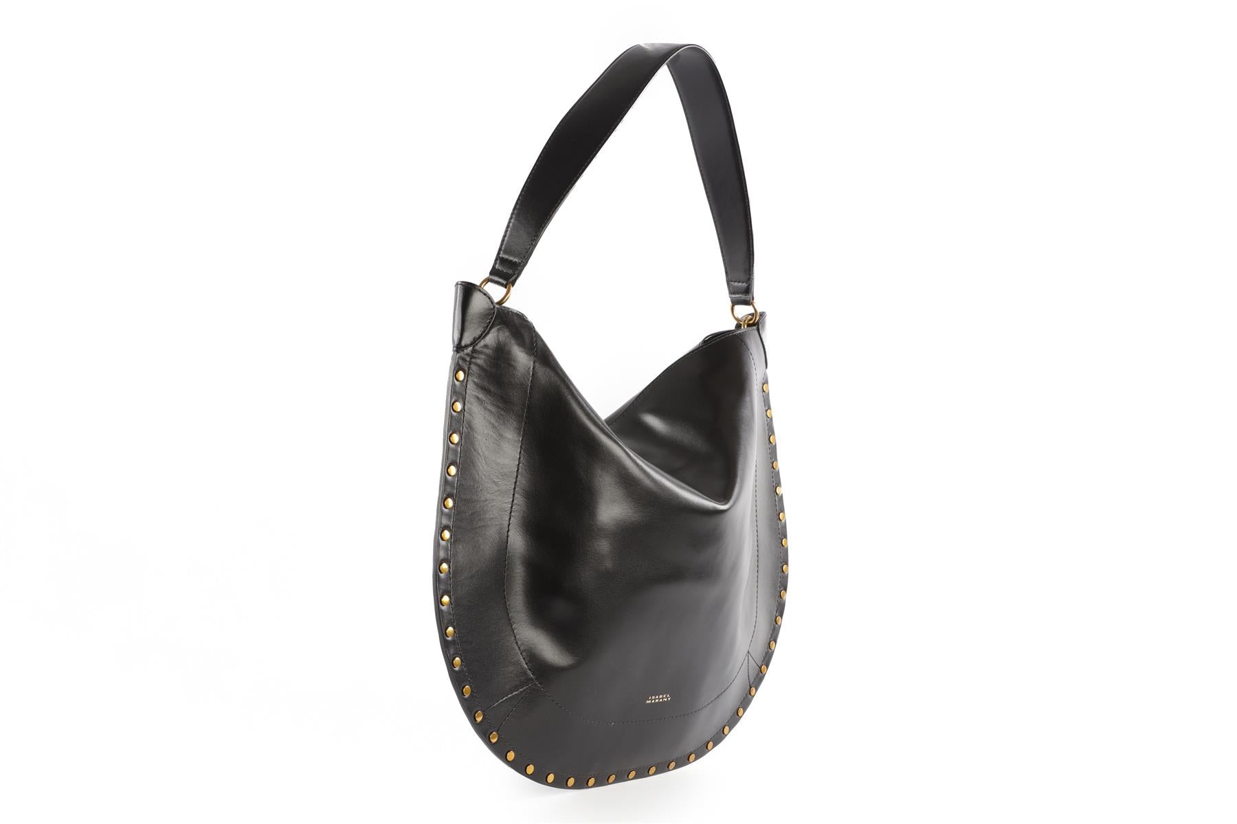 ISABEL MARANT BLACK OSKAN LEATHER SHOULDER BAG