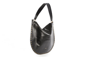 ISABEL MARANT BLACK OSKAN LEATHER SHOULDER BAG