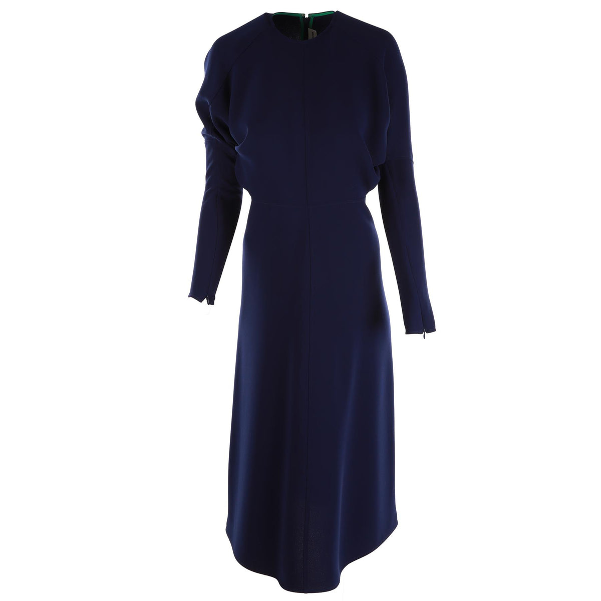 VICTORIA BECKHAM BLUE CREPE MIDI DRESS UK 8