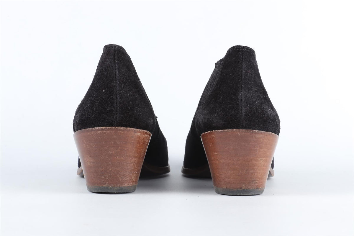 TOD'S BLACK SUEDE ANKLE BOOTS EU 38 UK 5 US 8