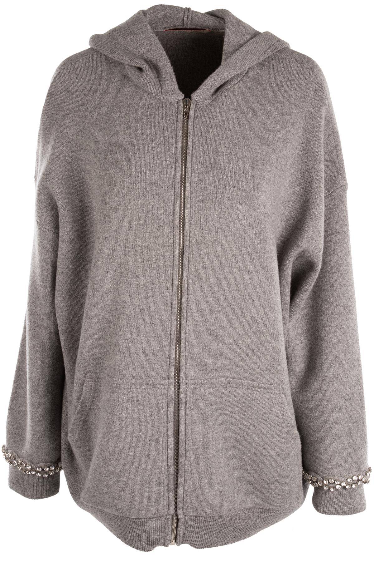 VALENTINO GREY WOOL HOODIE SMALL