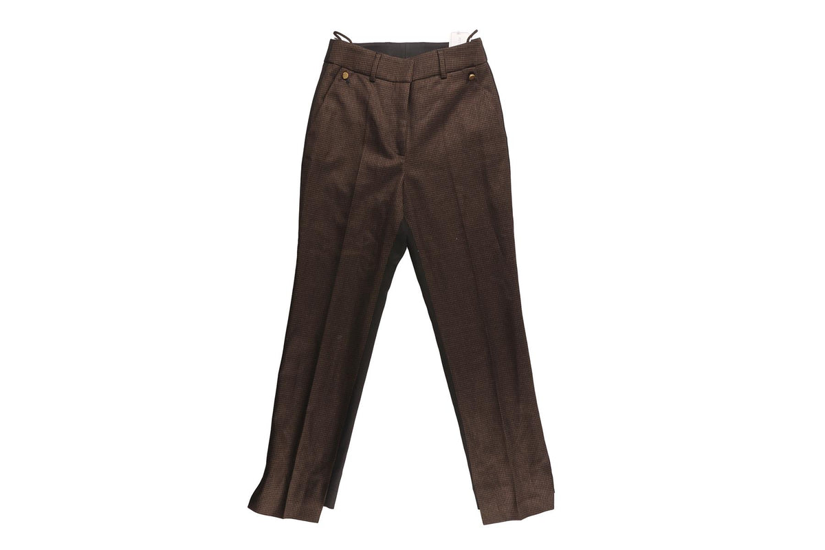 PETAR PETROV BROWN WOOL STRAIGHT LEG PANTS FR 36 UK 8