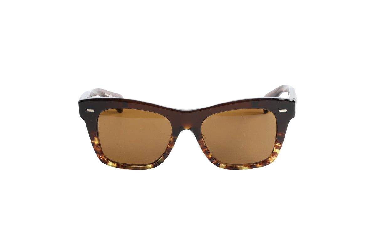 OLIVER PEOPLES BROWN SQUARE FRAME ACETATE SUNGLASSES