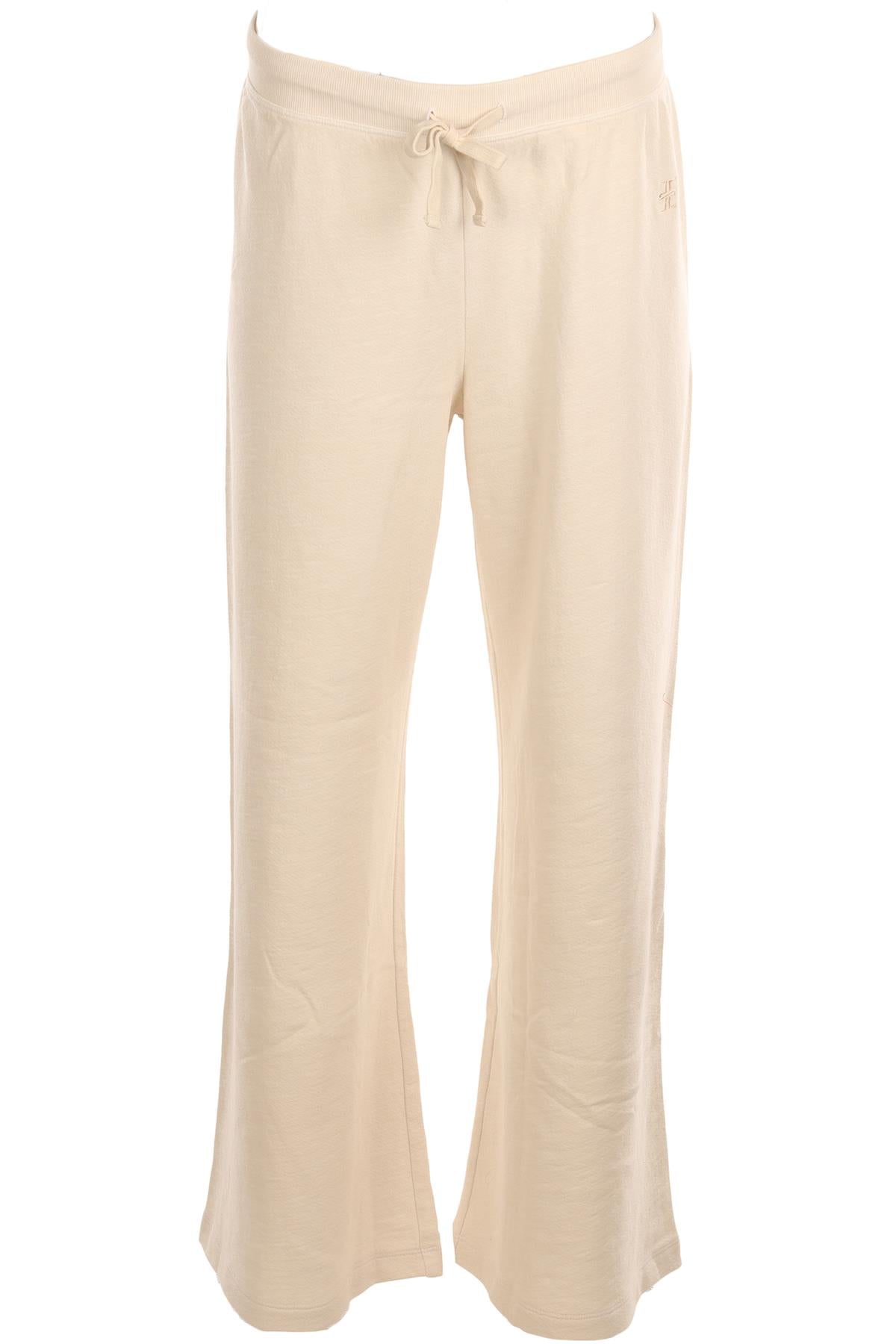 ETERNE ECRU COTTON WIDE LEG PANTS SMALL
