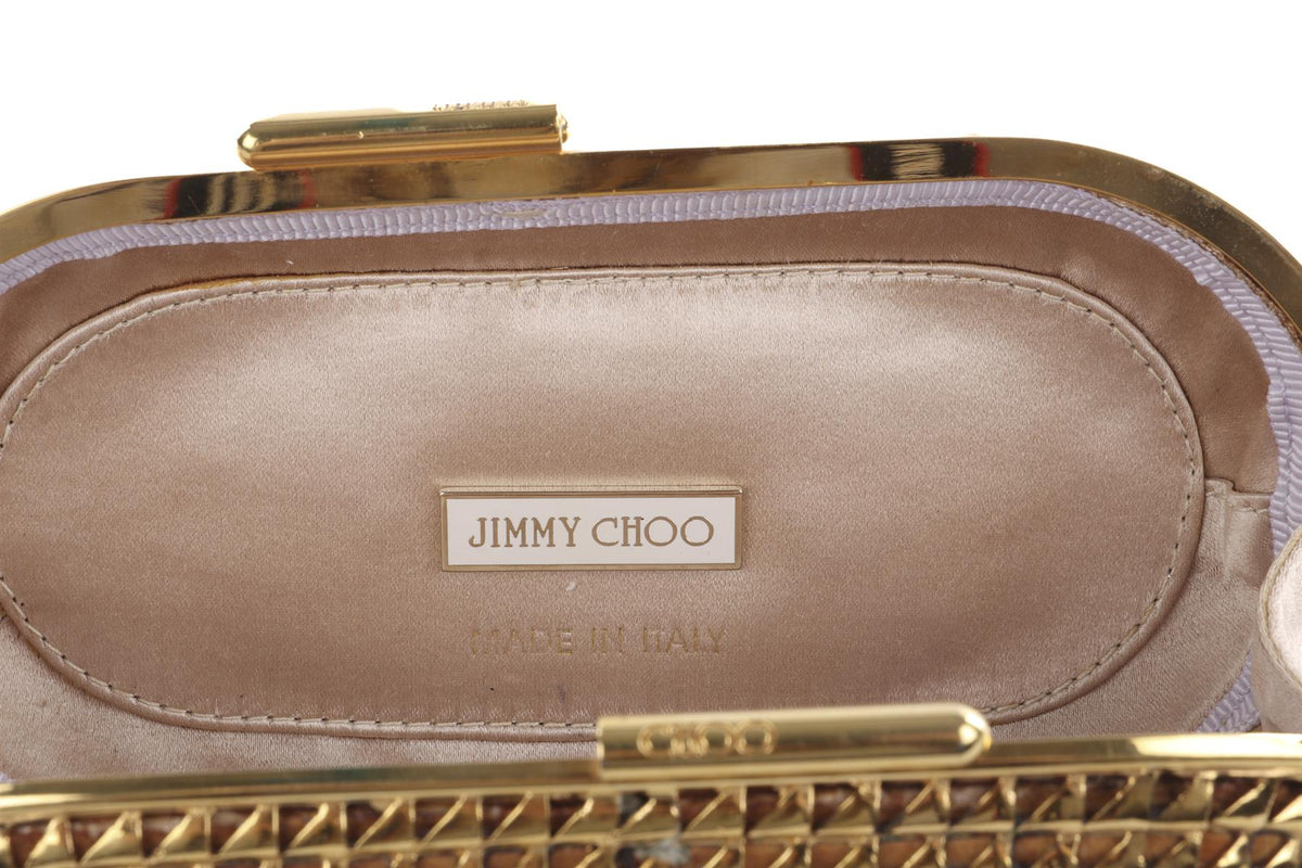 JIMMY CHOO GOLD METAL CLUTCH