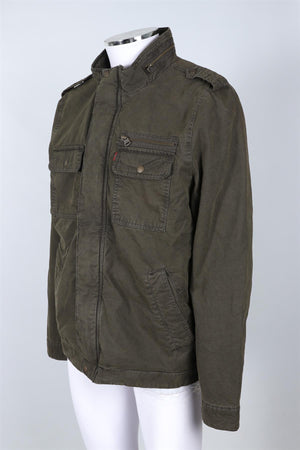 LEVI'S GREEN MEN'S COTTON JACKET LARGE