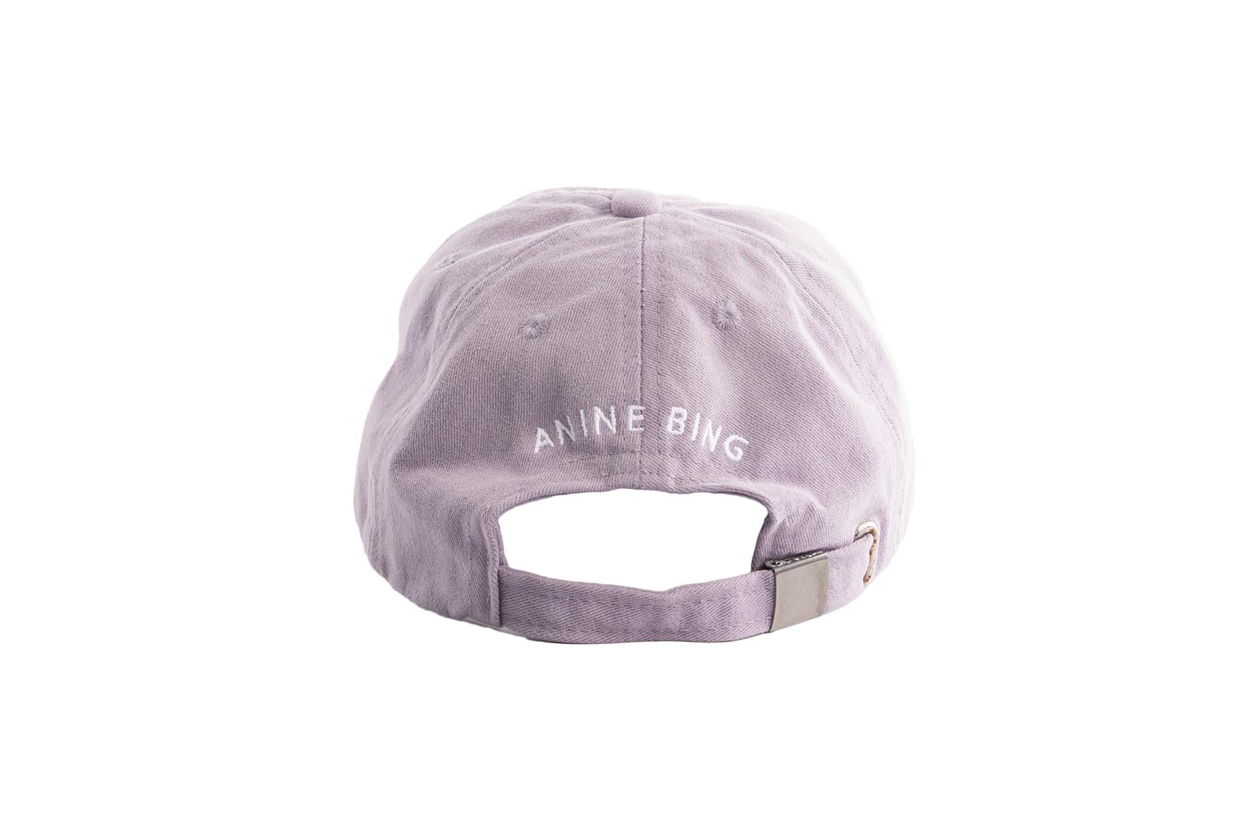 ANINE BING PURPLE COTTON BASEBALL CAP ONE SIZE