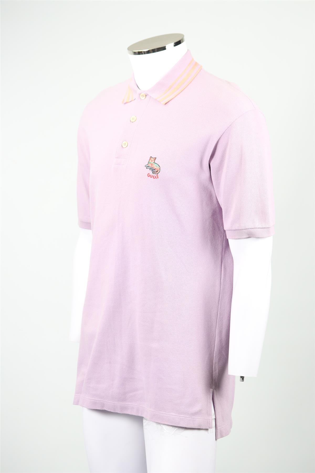 GUCCI MEN'S COTTON POLO SHIRT SMALL