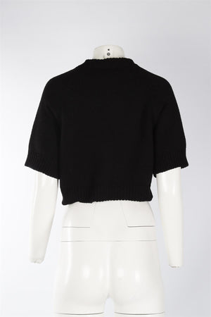 CORDERA BLACK COTTON CARDIGAN SMALL