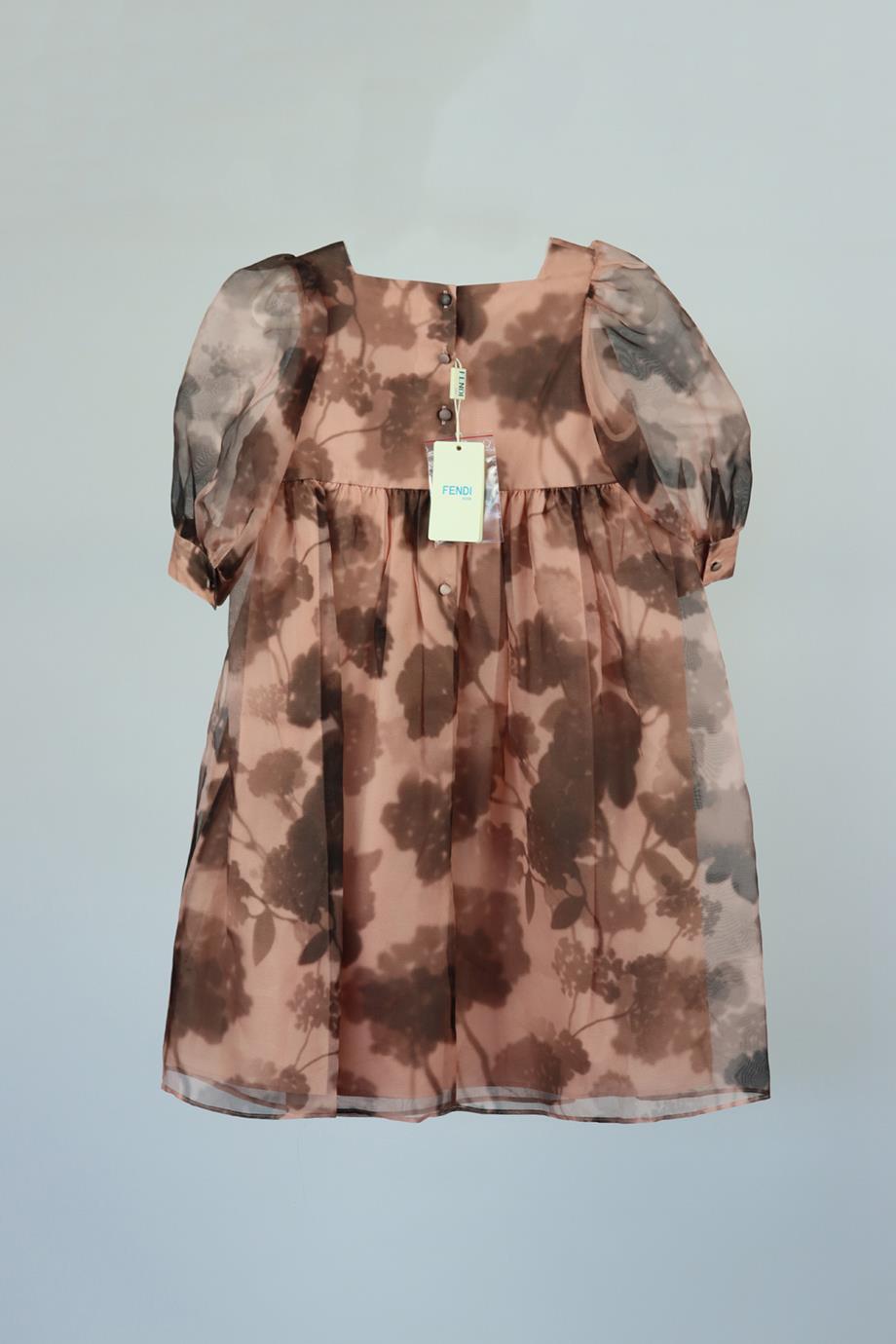 FENDI KIDS GIRLS FLORAL SILK DRESS 8 YEARS