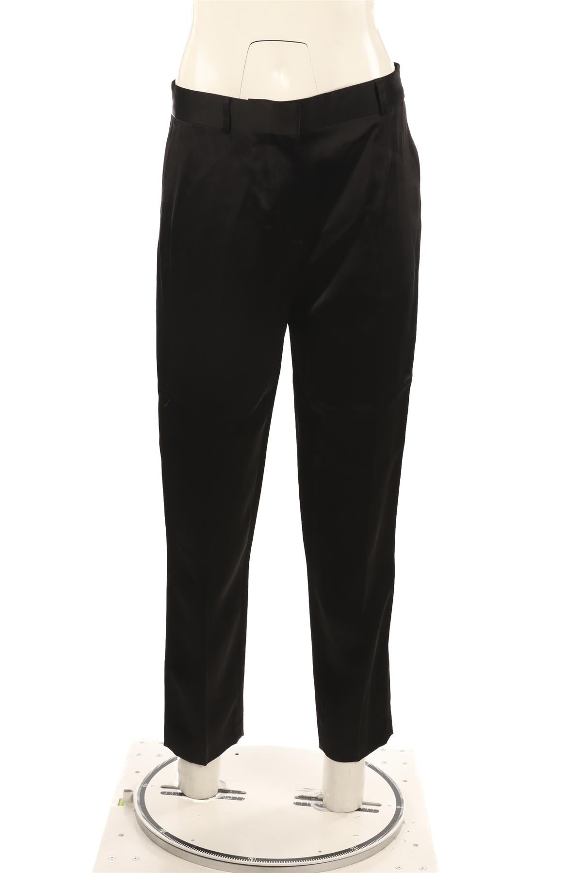 TOTEME BLACK SATIN TAPERED PANTS FR 36 UK 8