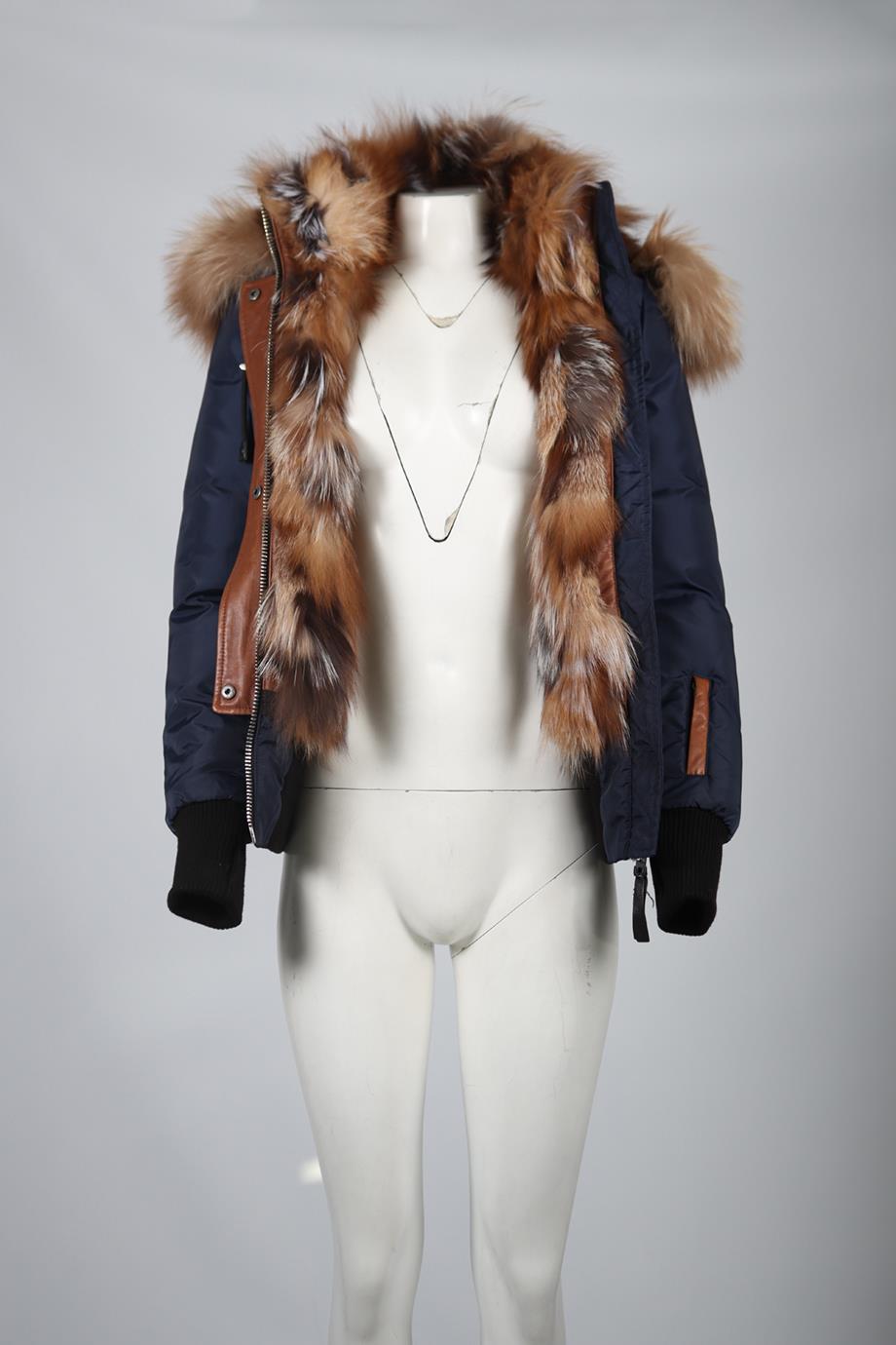 NICOLE BENISTI PADDED FOX FUR AND SHELL DOWN JACKET SMALL