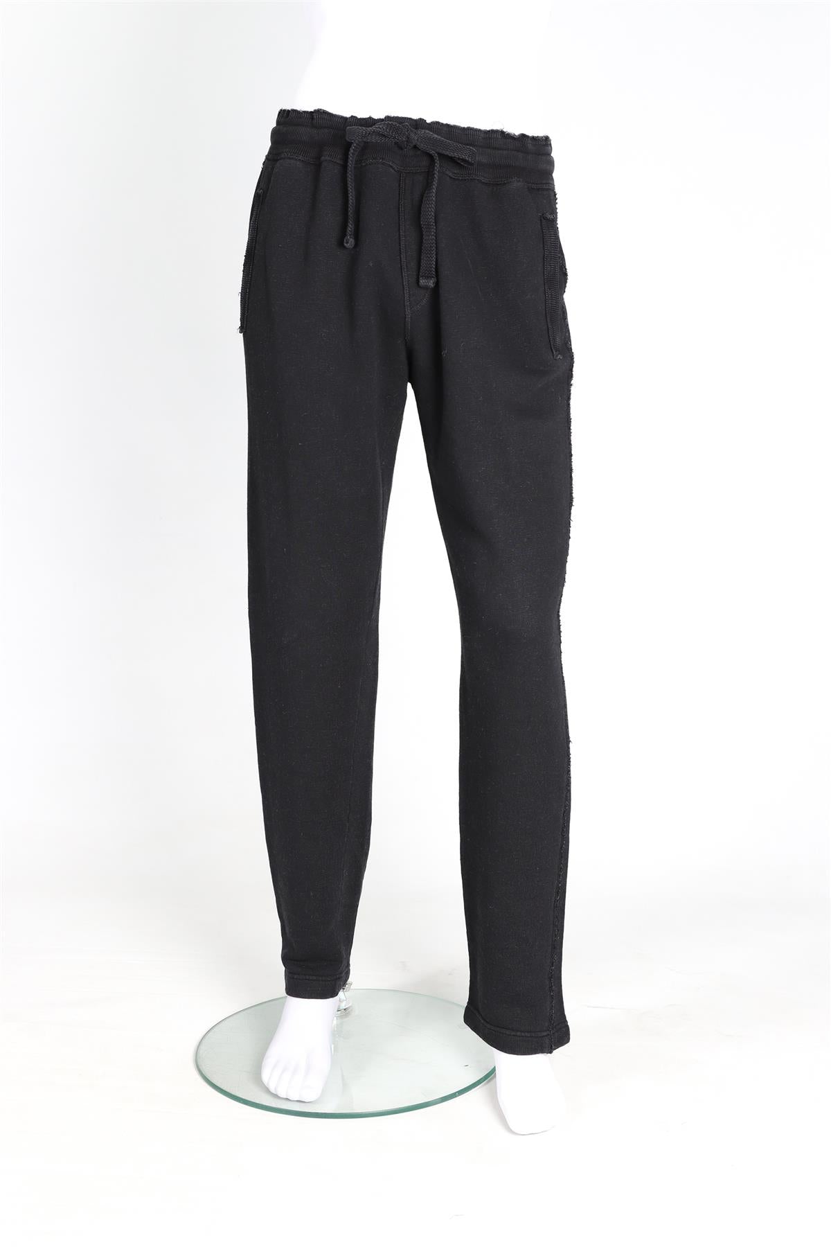 DOLCE & GABANNA BLACK MEN'S COTTON TRACK PANTS LARGE
