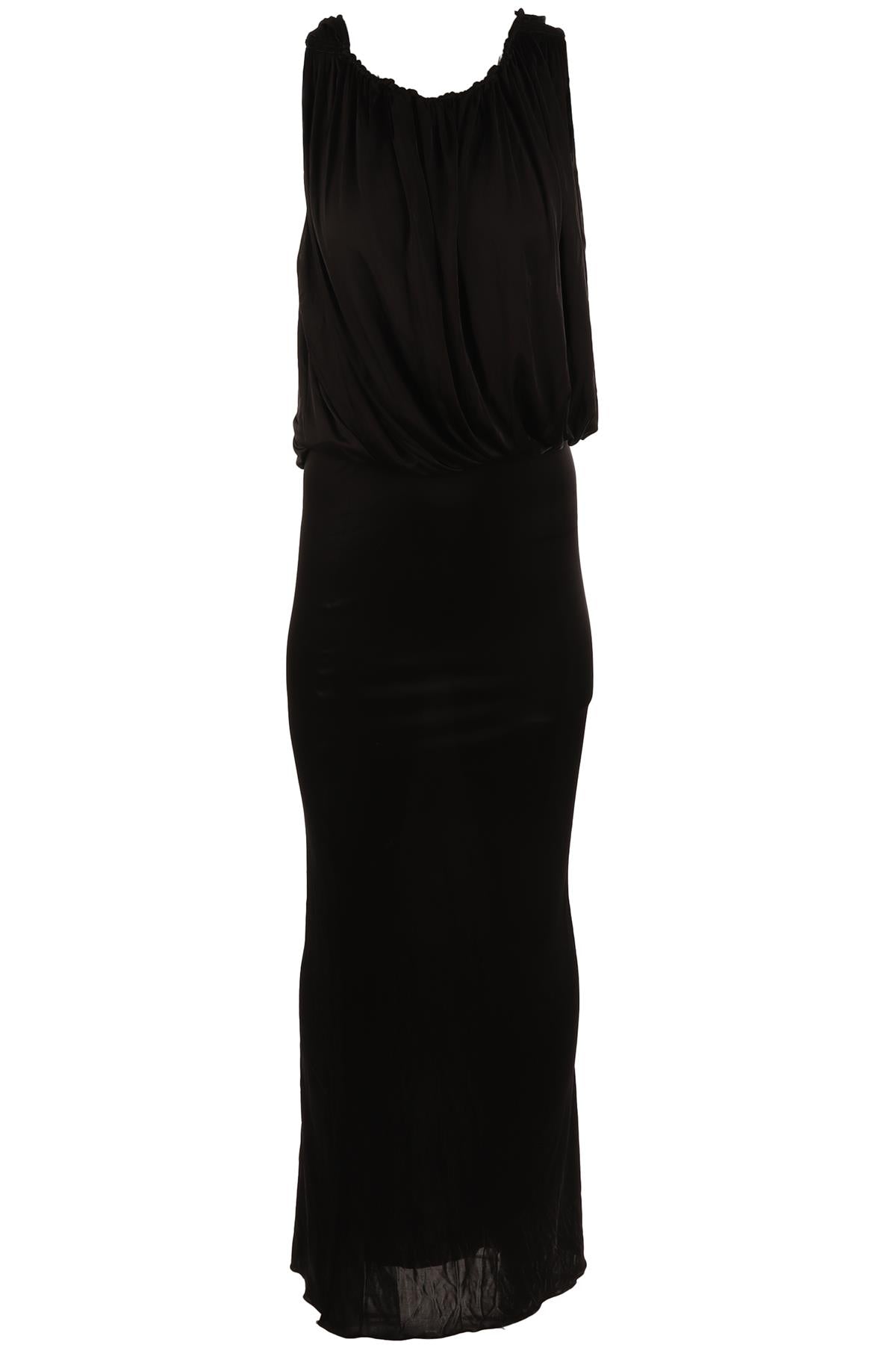SAINT LAURENT BLACK JERSEY MAXI DRESS FR 36 UK 8