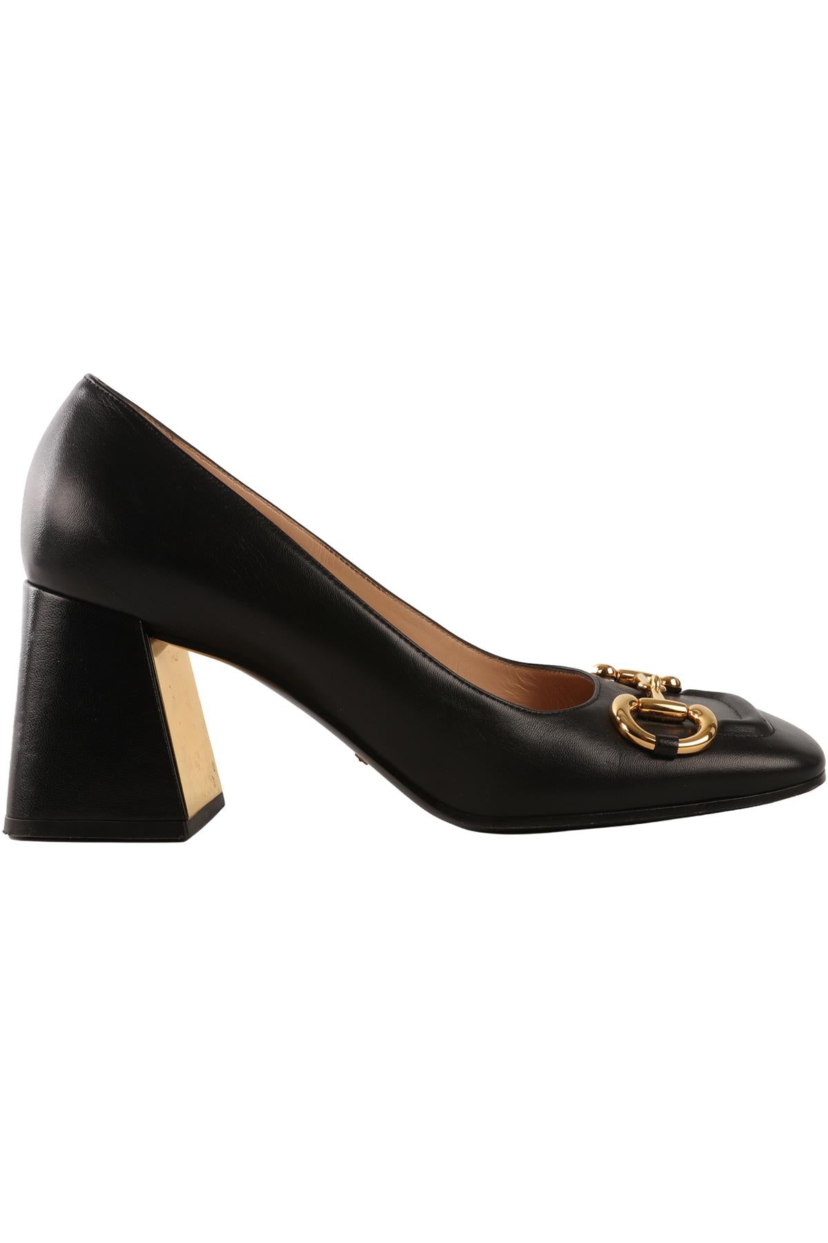 GUCCI BLACK HORSEBIT LEATHER PUMPS EU 39 UK 6 US 9