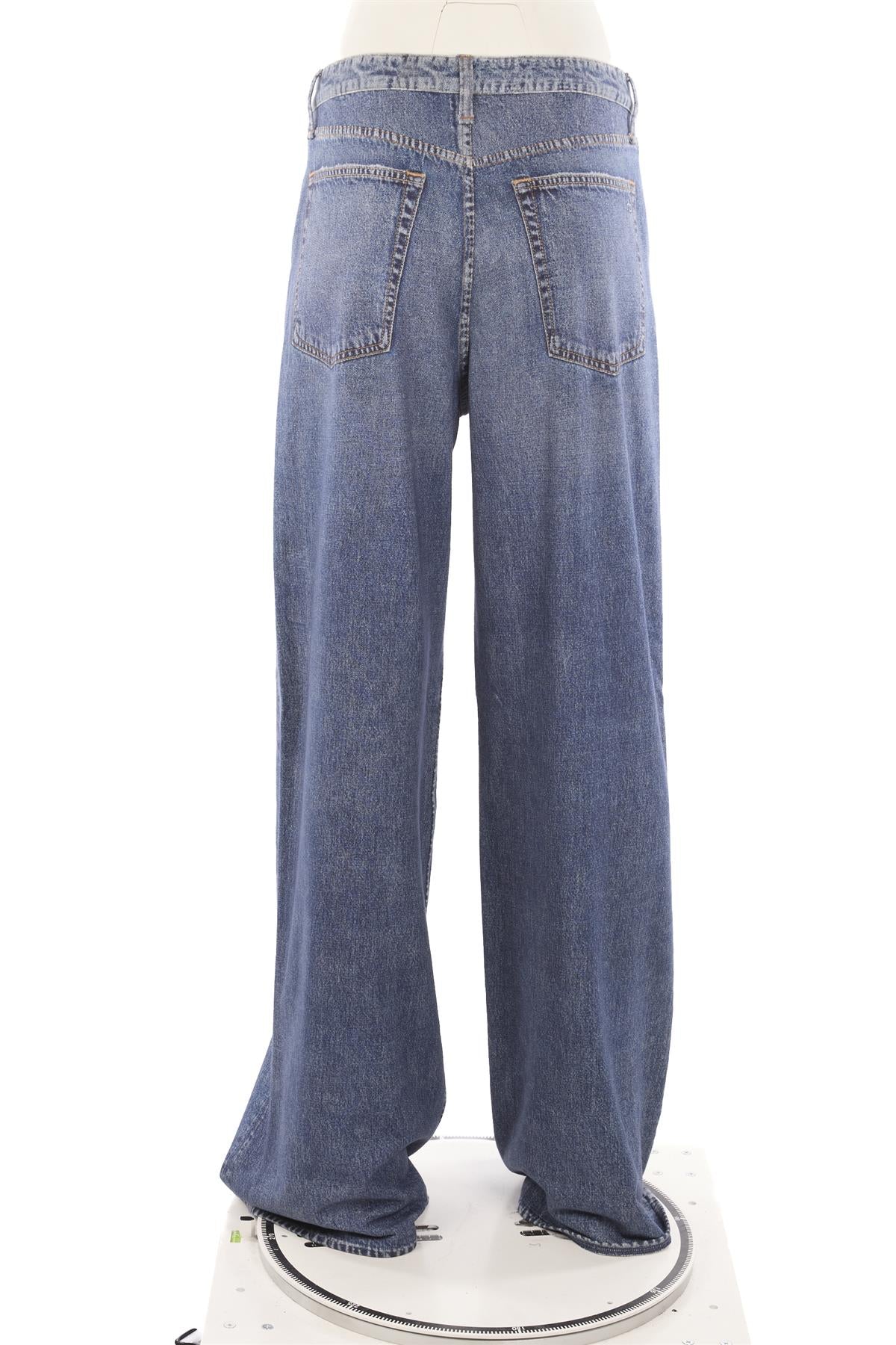 RAG & BONE BLUE COTTON WIDE LEG PANTS