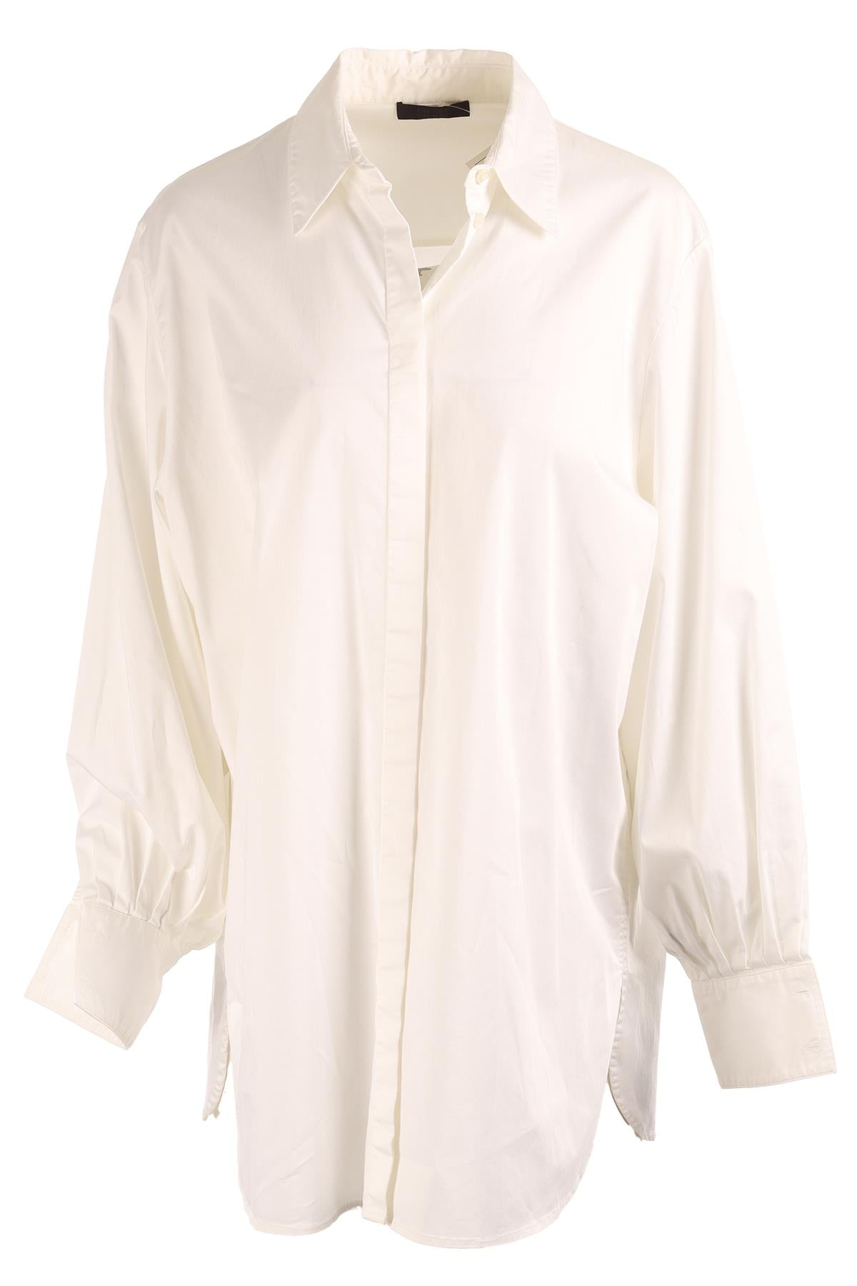 THE ROW IVORY COTTON SHIRT LARGE