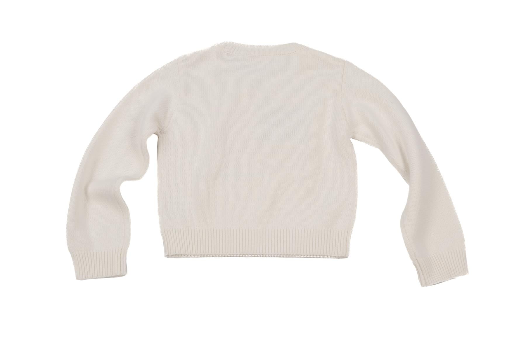 LOVESHACKFANCY WHITE KIDS GIRLS SWEATER 5-6 YEARS