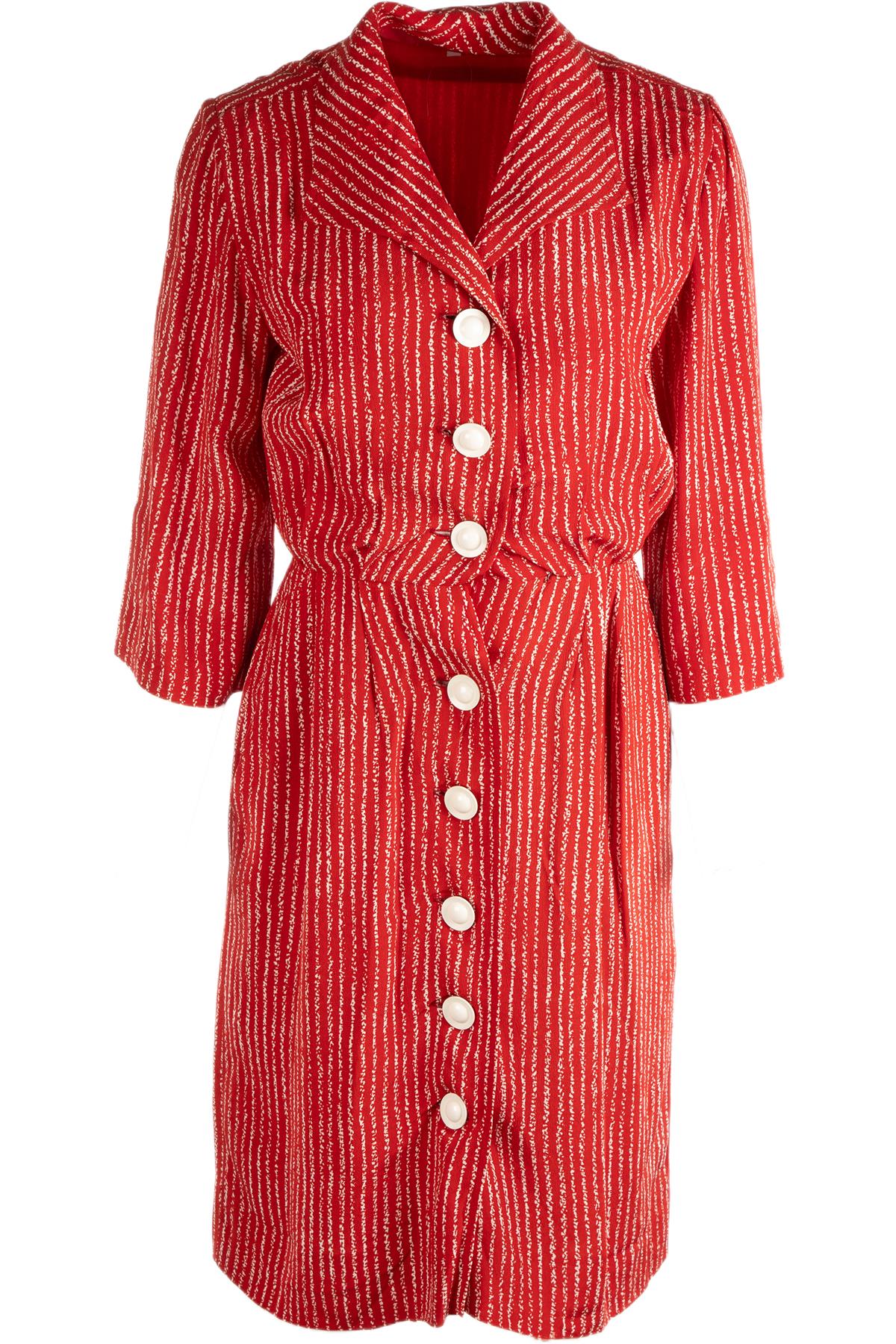 YVES SAINT LAURENT RED VINTAGE CREPE MINI DRESS FR 34 UK 6