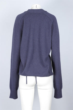 EXTREME CASHMERE NAVY CASHMERE CARDIGAN ONE SIZE