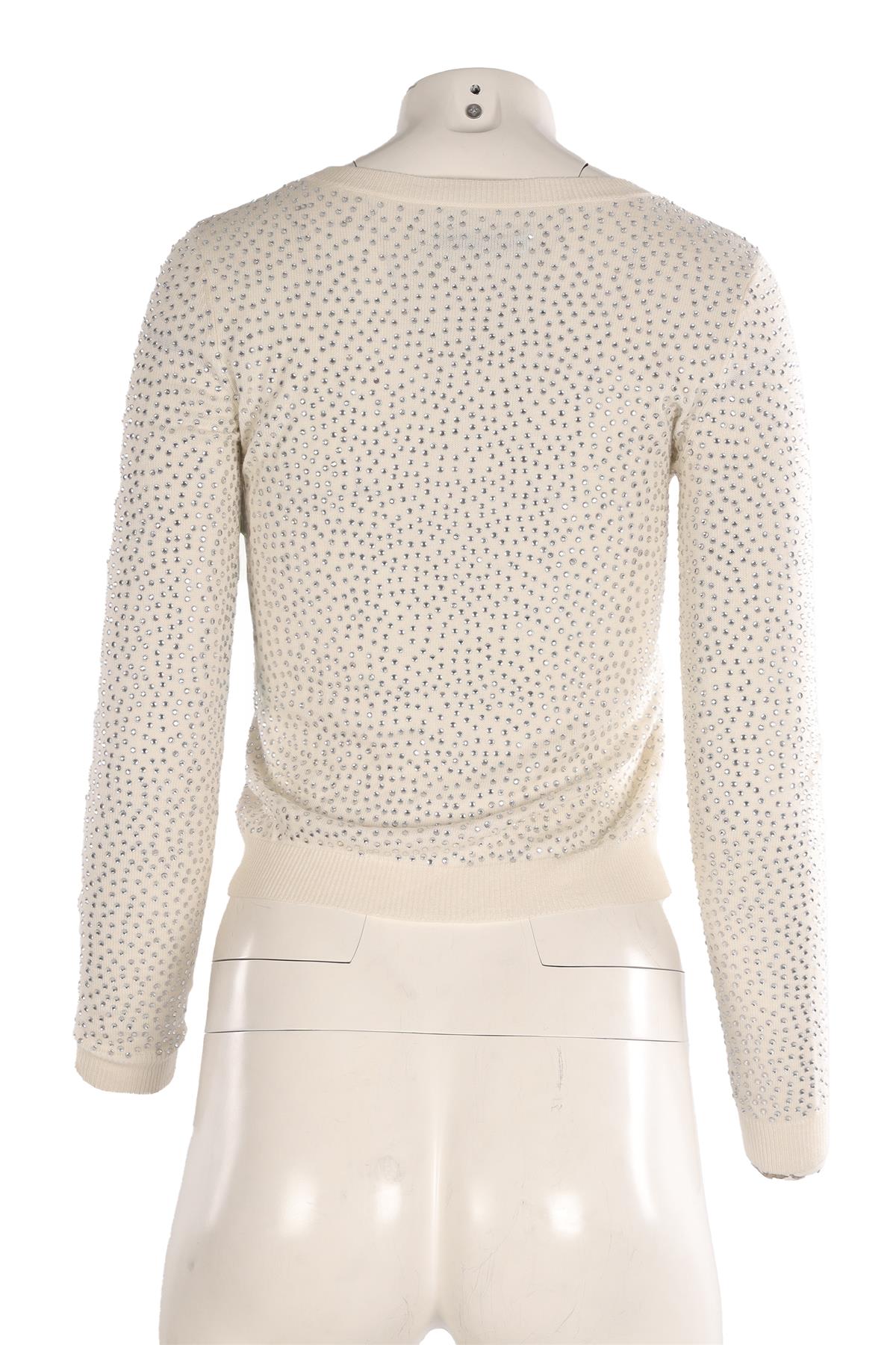 ALICE + OLIVIA WHITE WOOL SWEATER XSMALL