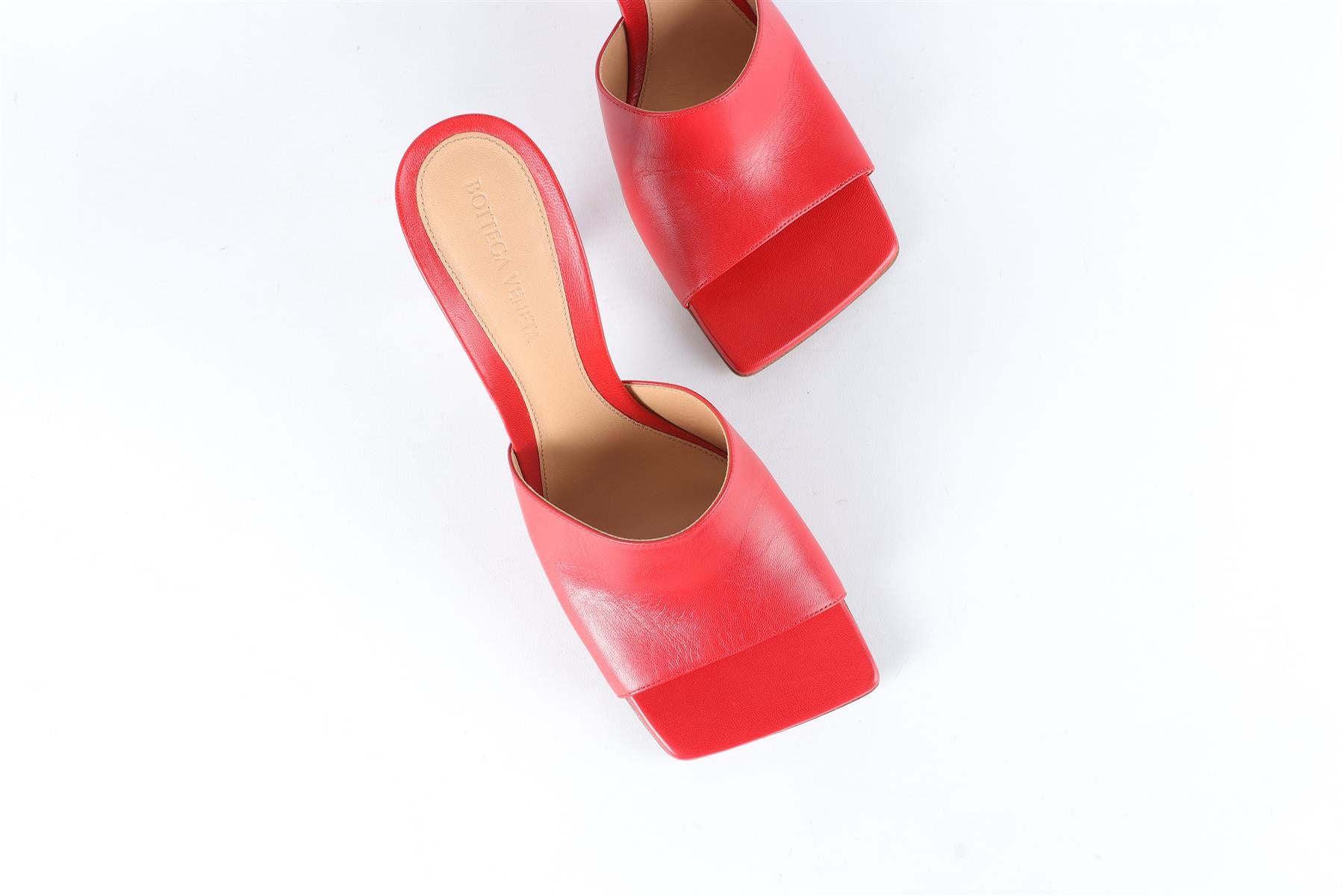 BOTTEGA VENETA RED LEATHER MULES EU 38 UK 5 US 8