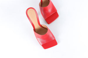 BOTTEGA VENETA RED LEATHER MULES EU 38 UK 5 US 8