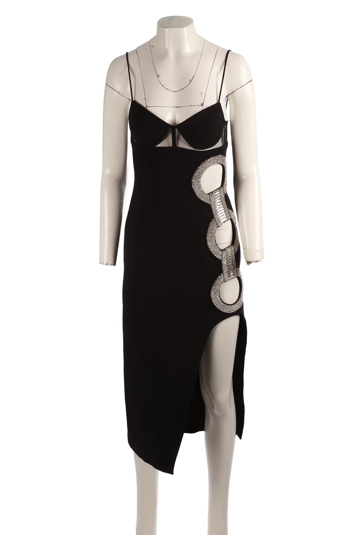 DAVID KOMA BLACK CREPE MAXI DRESS UK 8