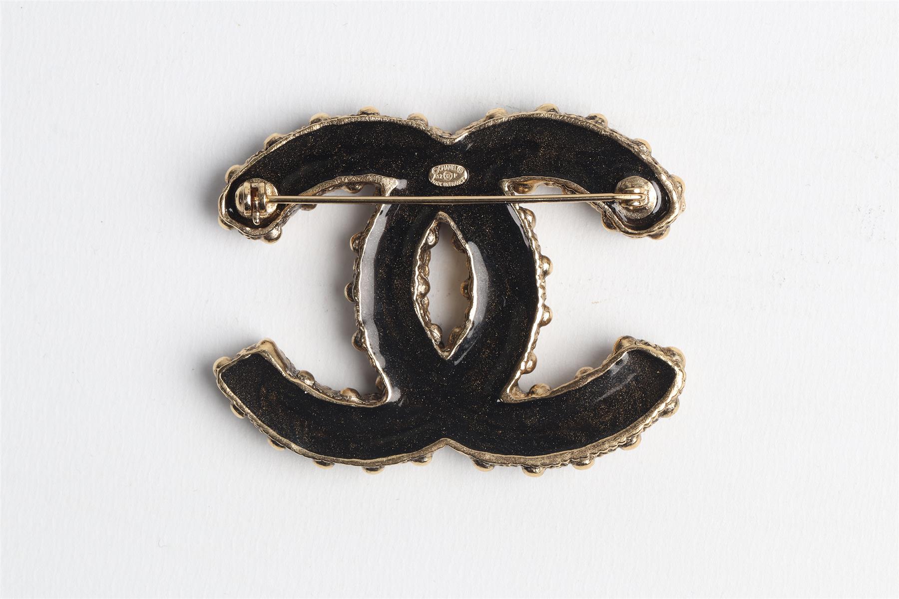 CHANEL SILVER 2012 CC SILVER TONE BROOCH