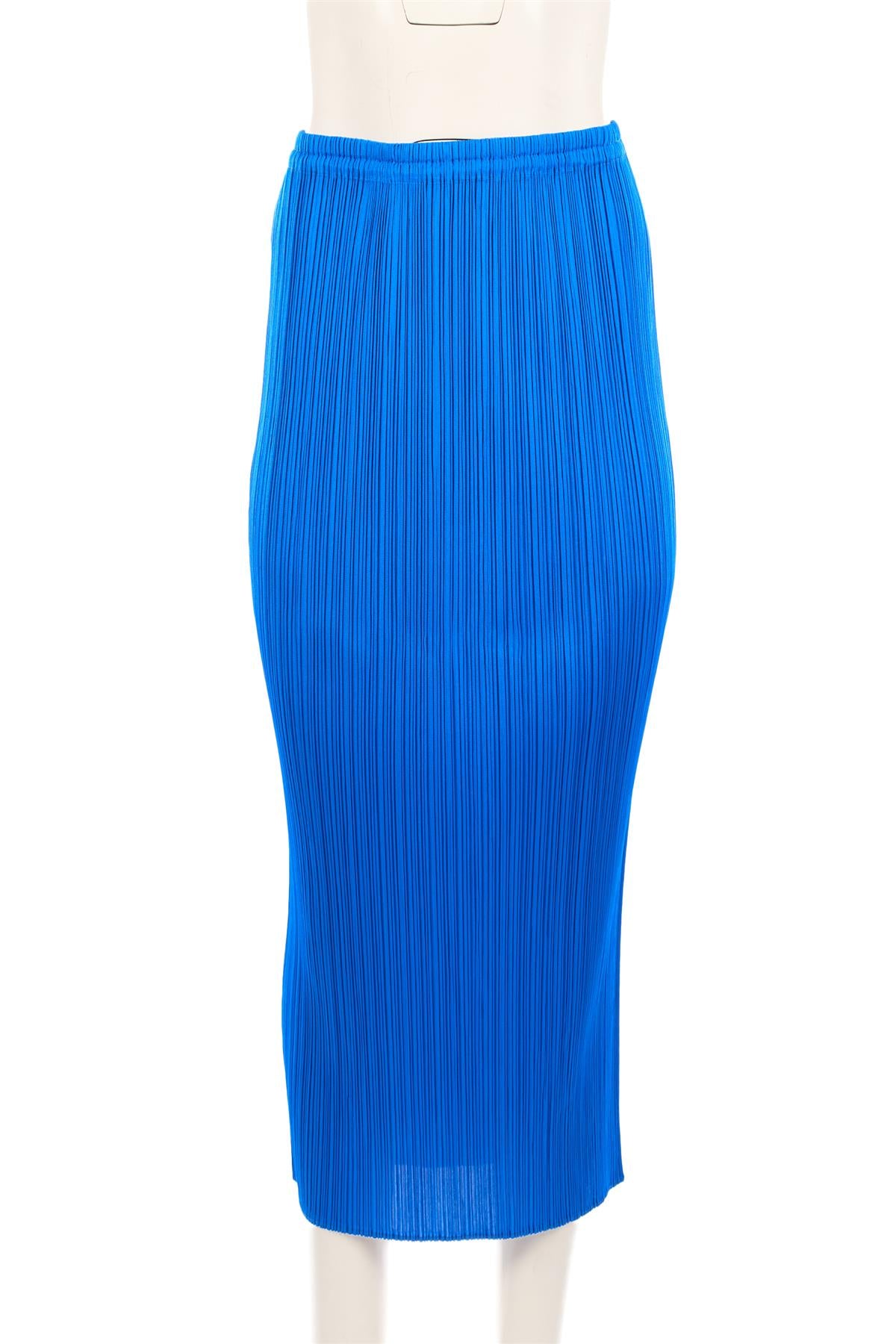 PLEATS PLEASE ISSEY MIYAKE BLUE MIDI SKIRT UK 12