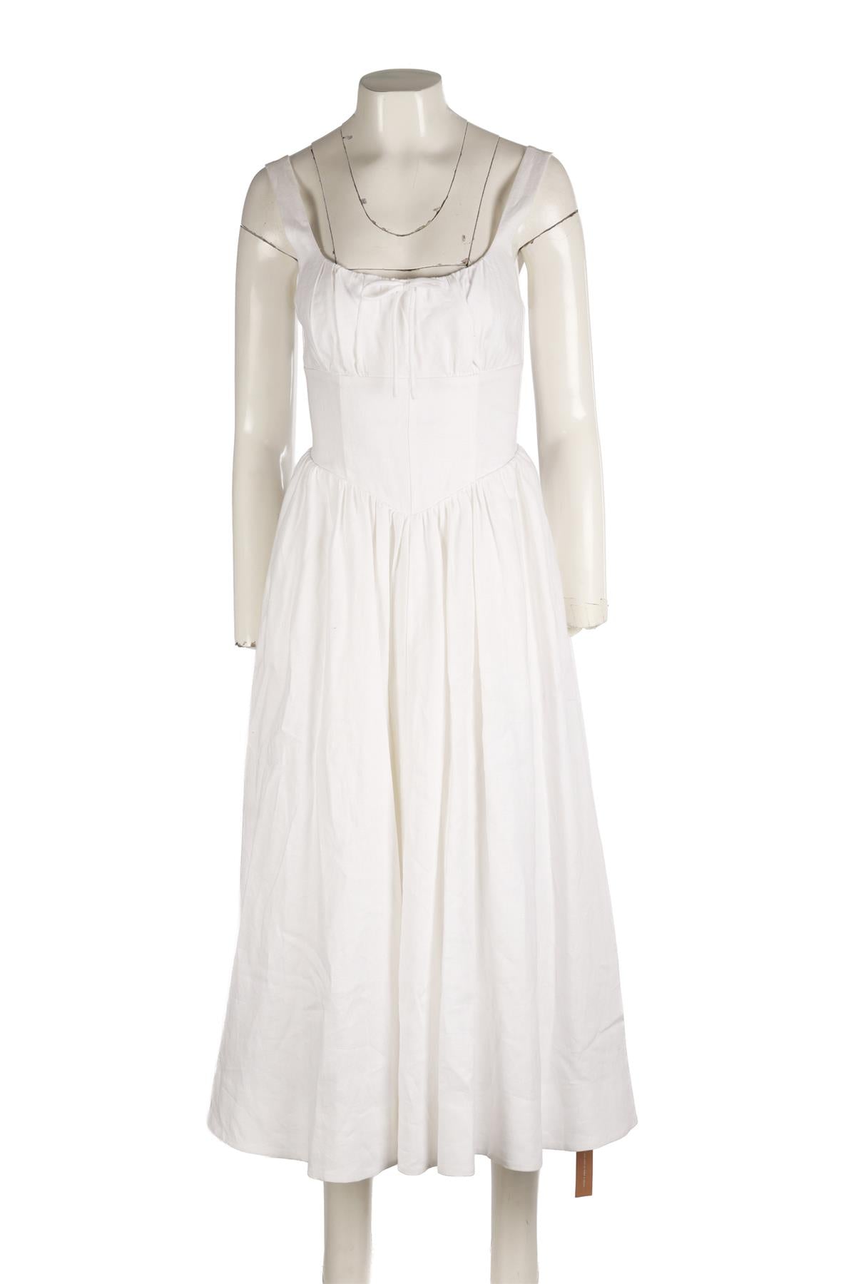 REFORMATION WHITE LINEN MAXI DRESS US 2 UK 6