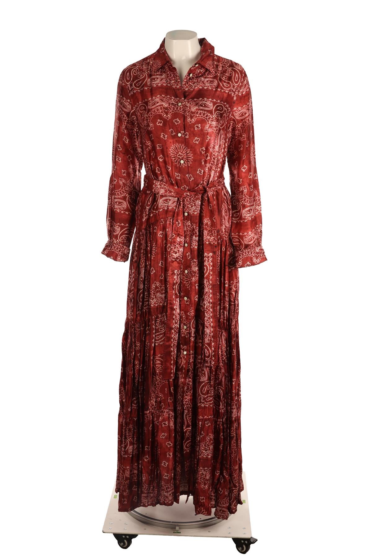 GOLDEN GOOSE RED SATIN MAXI DRESS IT 44 UK 12