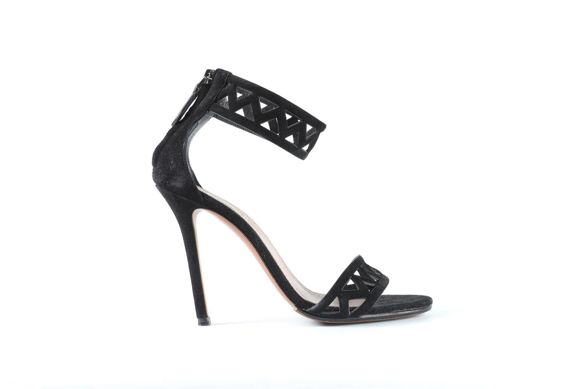ALAÏA BLACK SUEDE SANDALS EU 35.5 UK 2.5 US 5.5