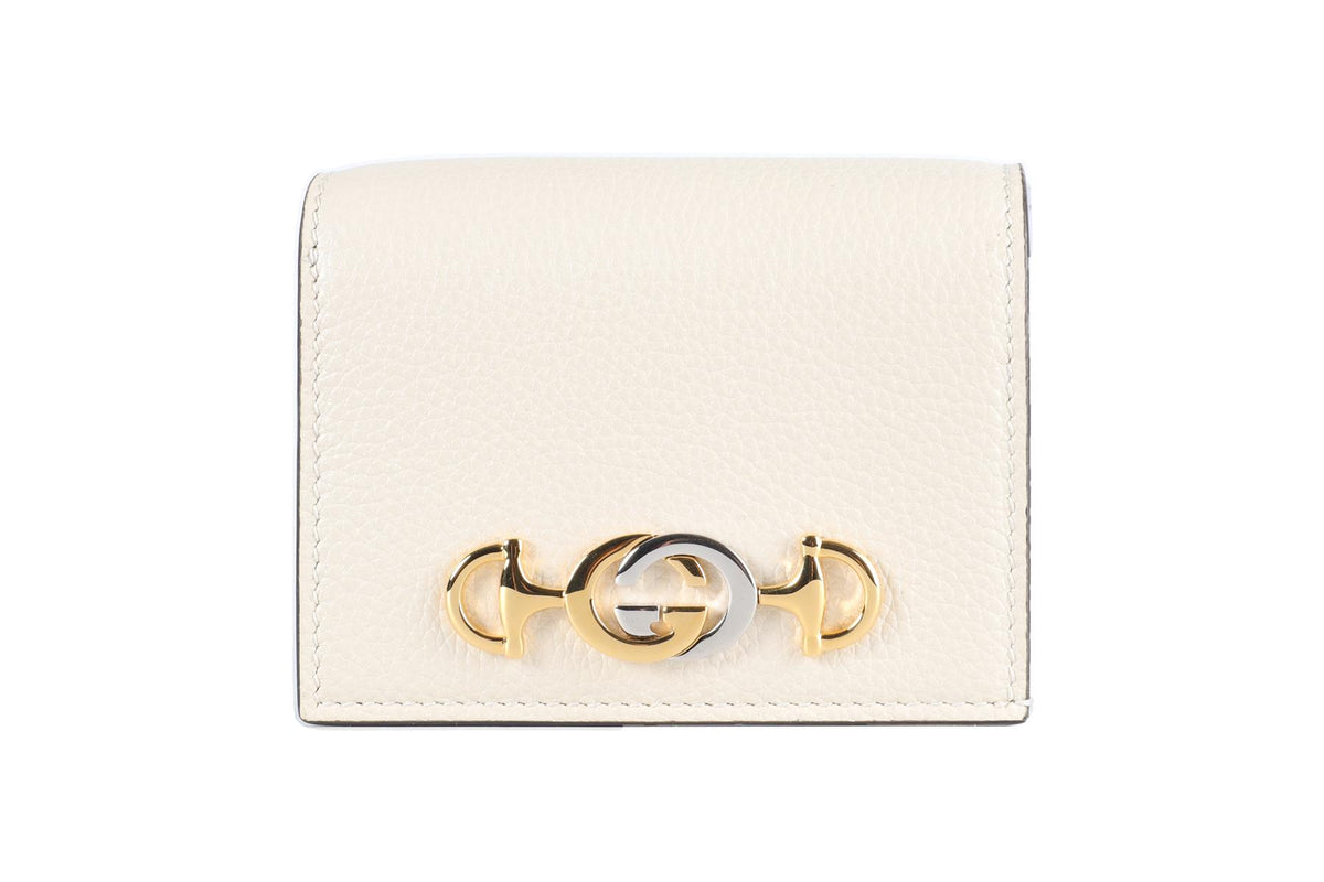 GUCCI CREAM ZUMI GG LEATHER WALLET