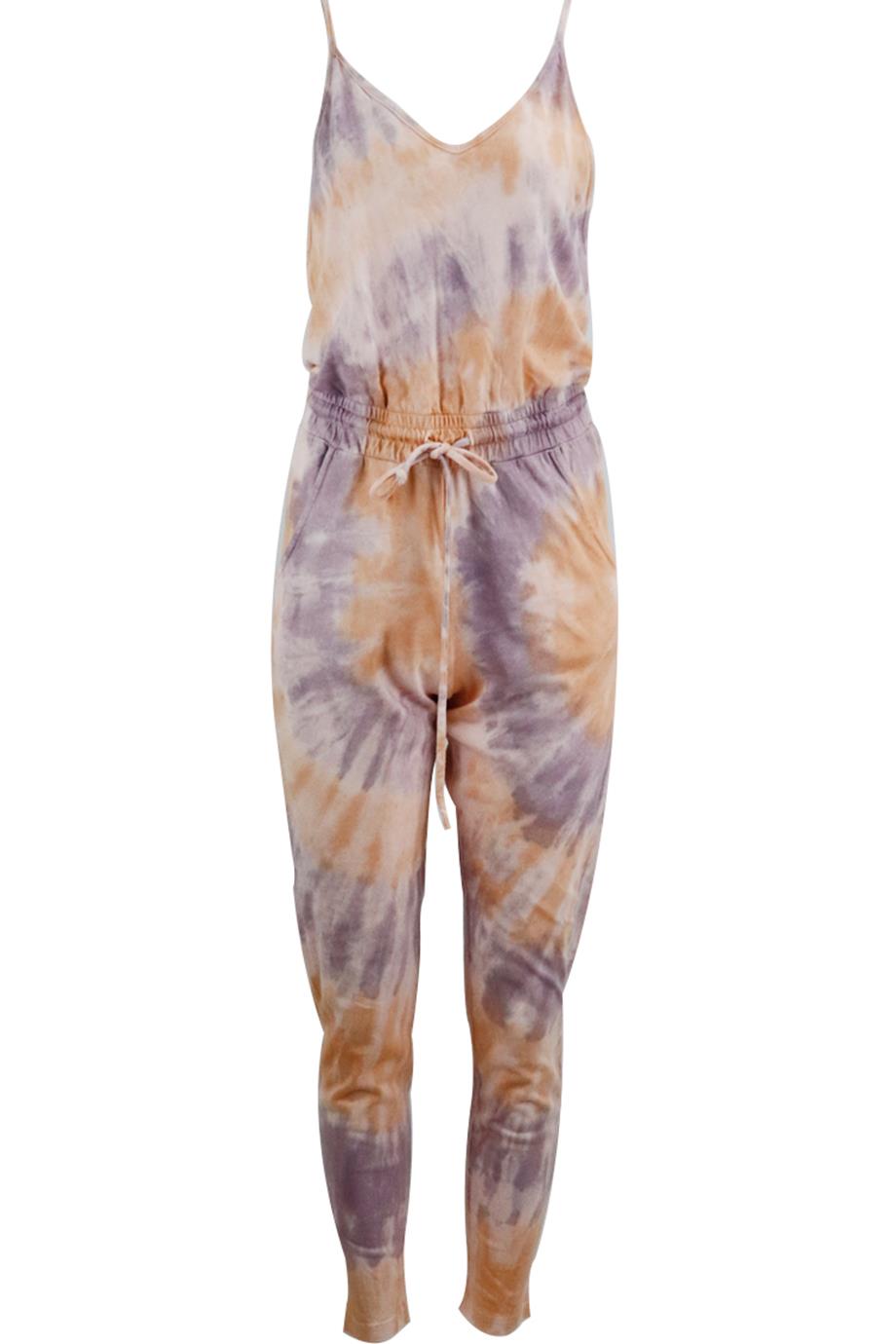 WILDFOX TIE DYED STRETCH COTTON JUMPSUIT SMALL