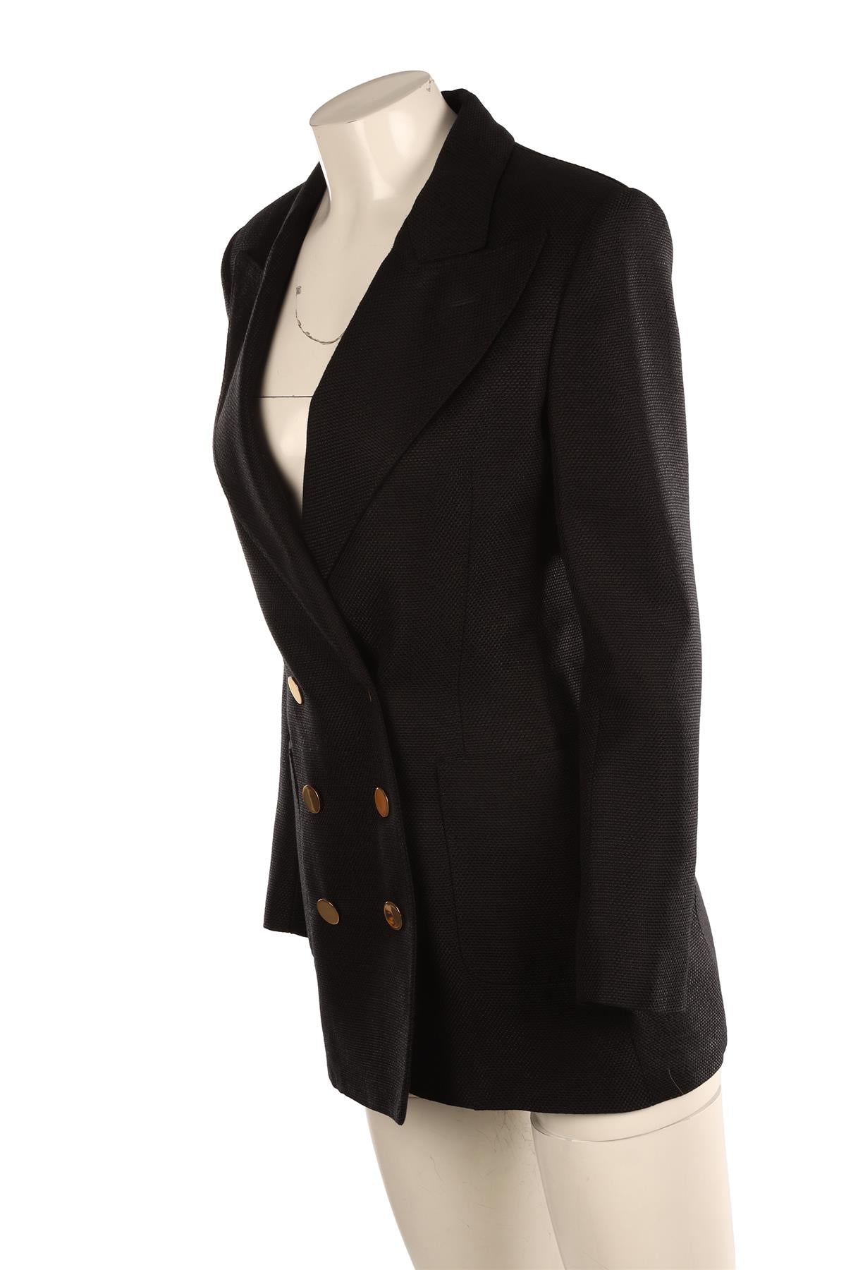 TOM FORD BLACK WOVEN BLAZER IT 38 UK 6