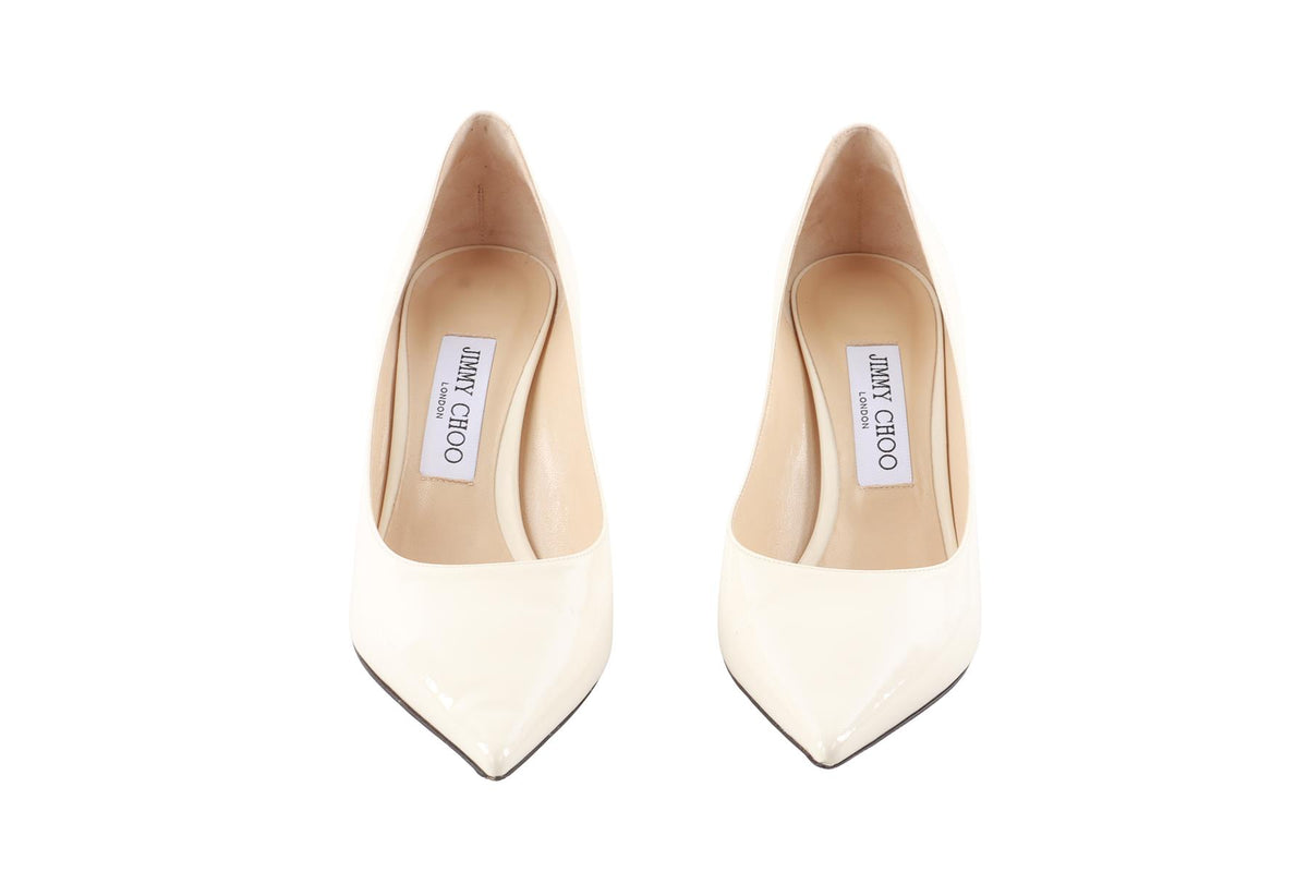 IVORY PATENT LEATHER PUMPS