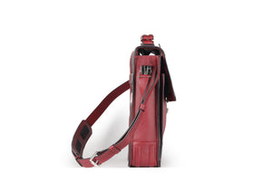 TUMI + DAVID HART RED LOL LEATHER TOTE BAG