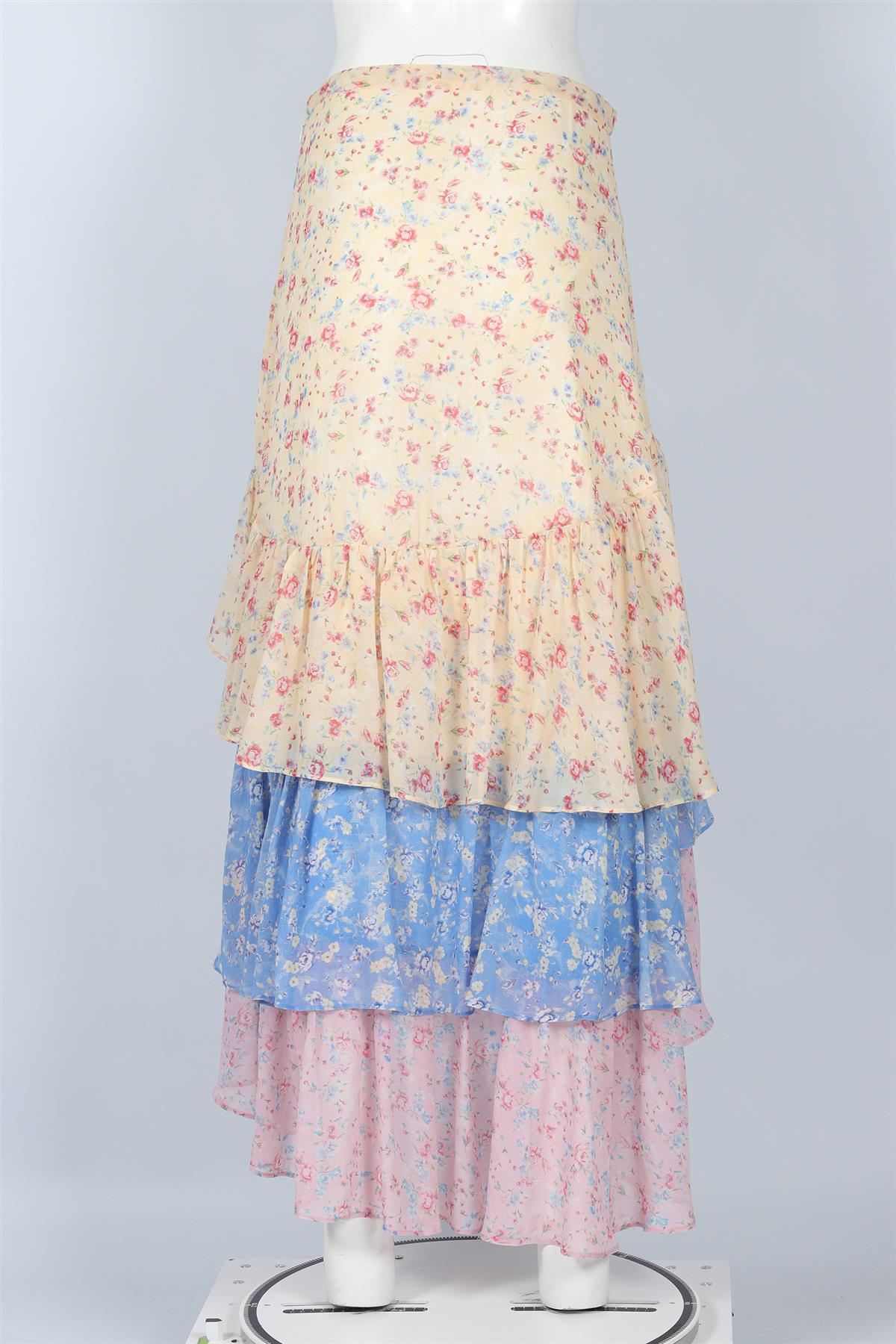 LOVESHACKFANCY MULTI SILK MAXI SKIRT US 6 UK 10
