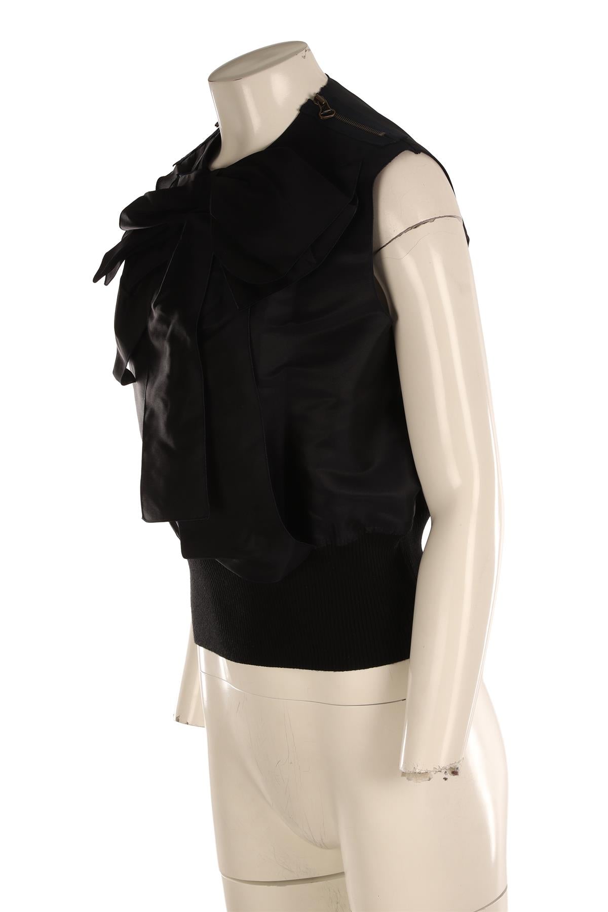 LANVIN NAVY SILK TOP FR 42 UK 14
